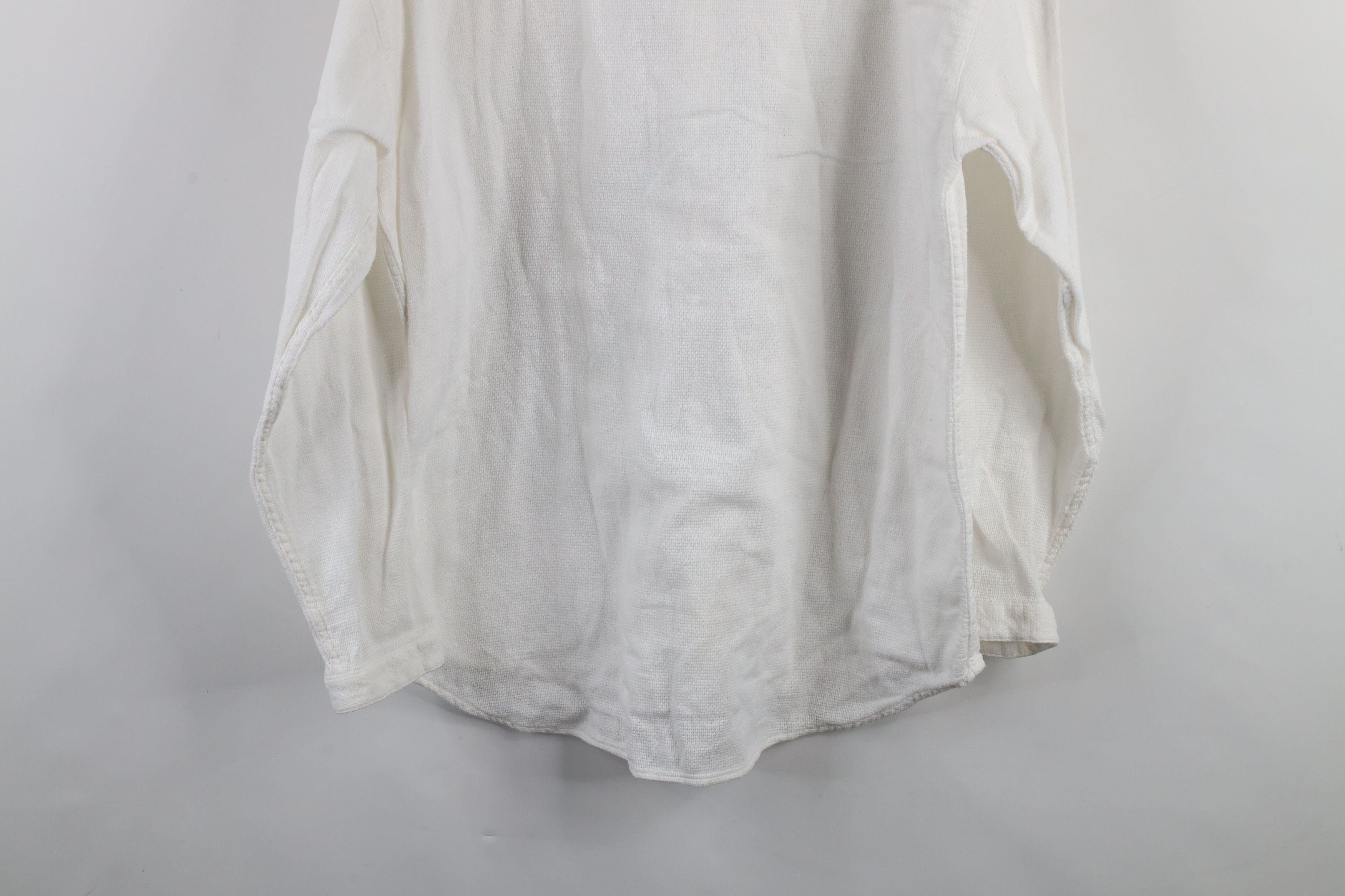 Guess × Vintage Vintage 90s Guess Cotton Weave Knit Band Collar Button Shirt Size US XL / EU 56 / 4 - 10 Thumbnail