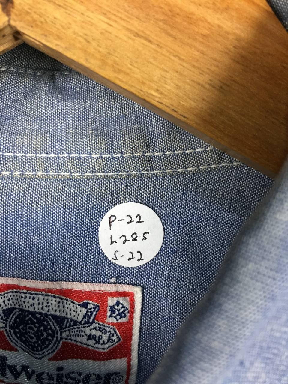 Budweiser Vtg 90s Budweiser Chambray Workwear Button Up Shirt Size US M / EU 48-50 / 2 - 22 Thumbnail
