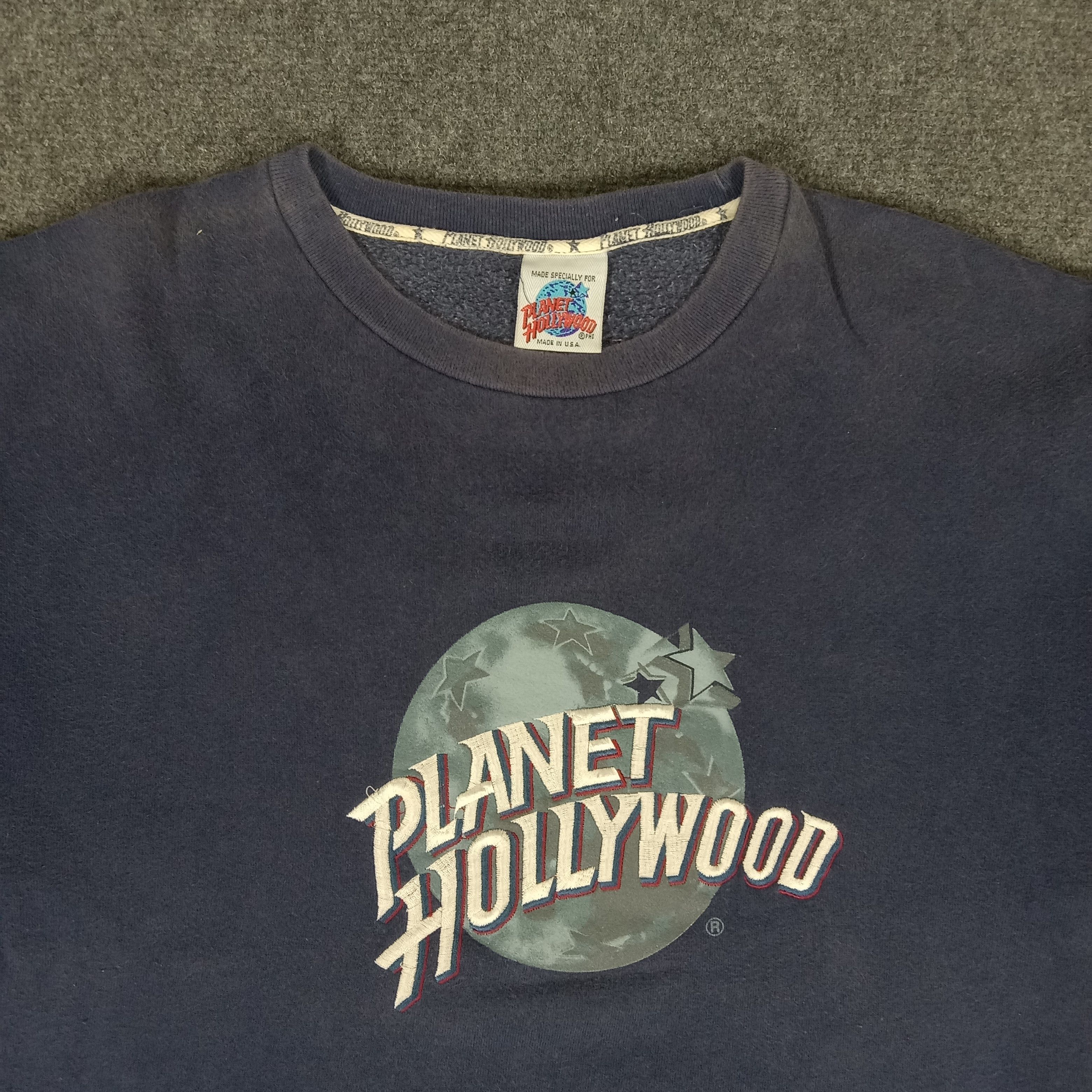 Planet Hollywood × Vintage Vintage 90s Planet Hollywood Rare Embroidery Logo Sweatshirt Size US XL / EU 56 / 4 - 2 Thumbnail