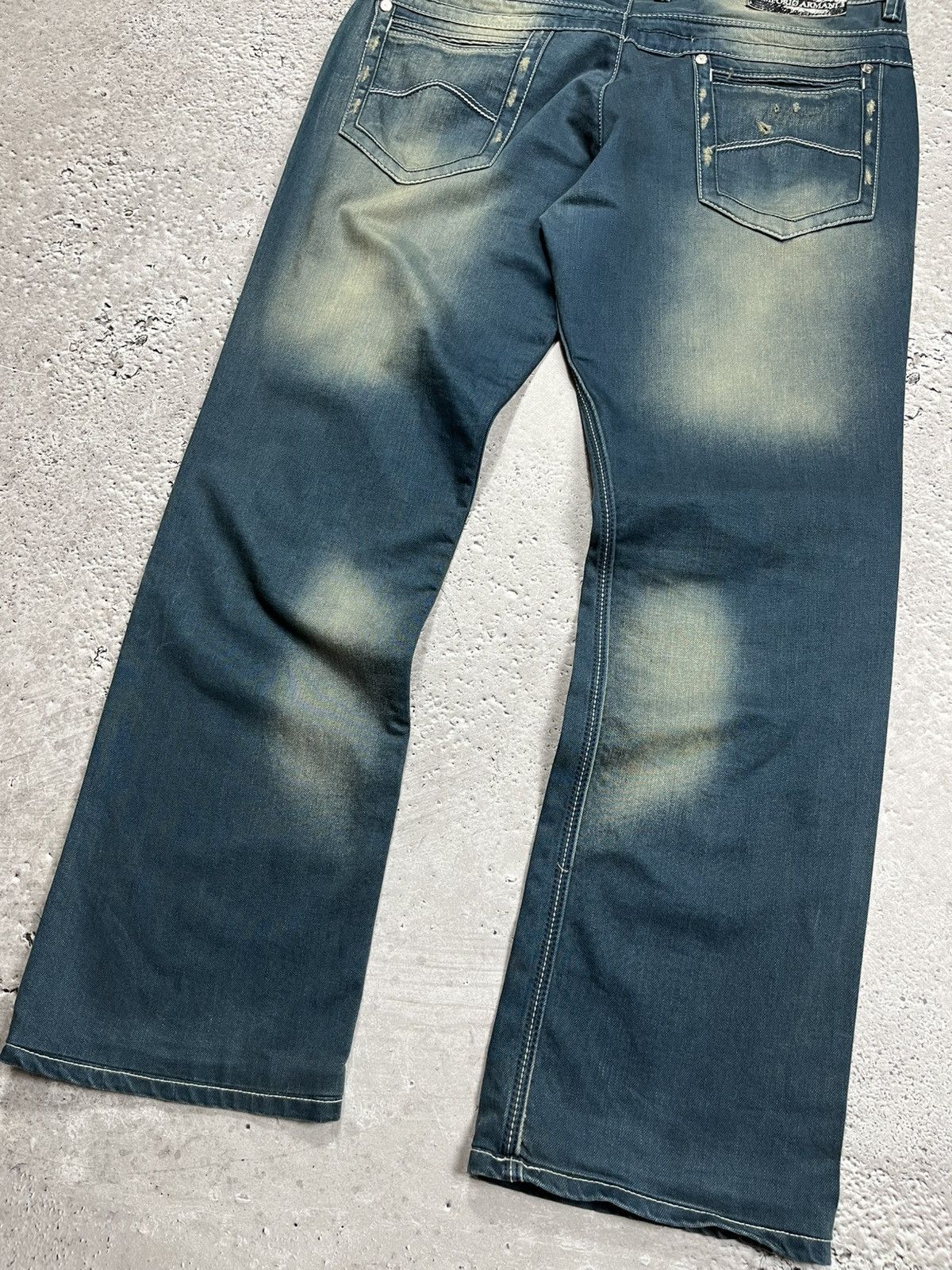 Armani Armani Jeans Size 36 Factory Faded Blue Denim Pants Size US 36 / EU 52 - 2 Thumbnail