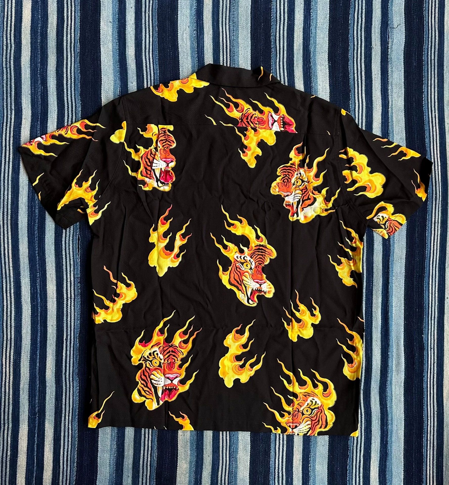 Wacko Maria WACKO MARIA x TIM LEHI flame tiger aloha shirt Cuban collar Size US L / EU 52-54 / 3 - 2 Thumbnail