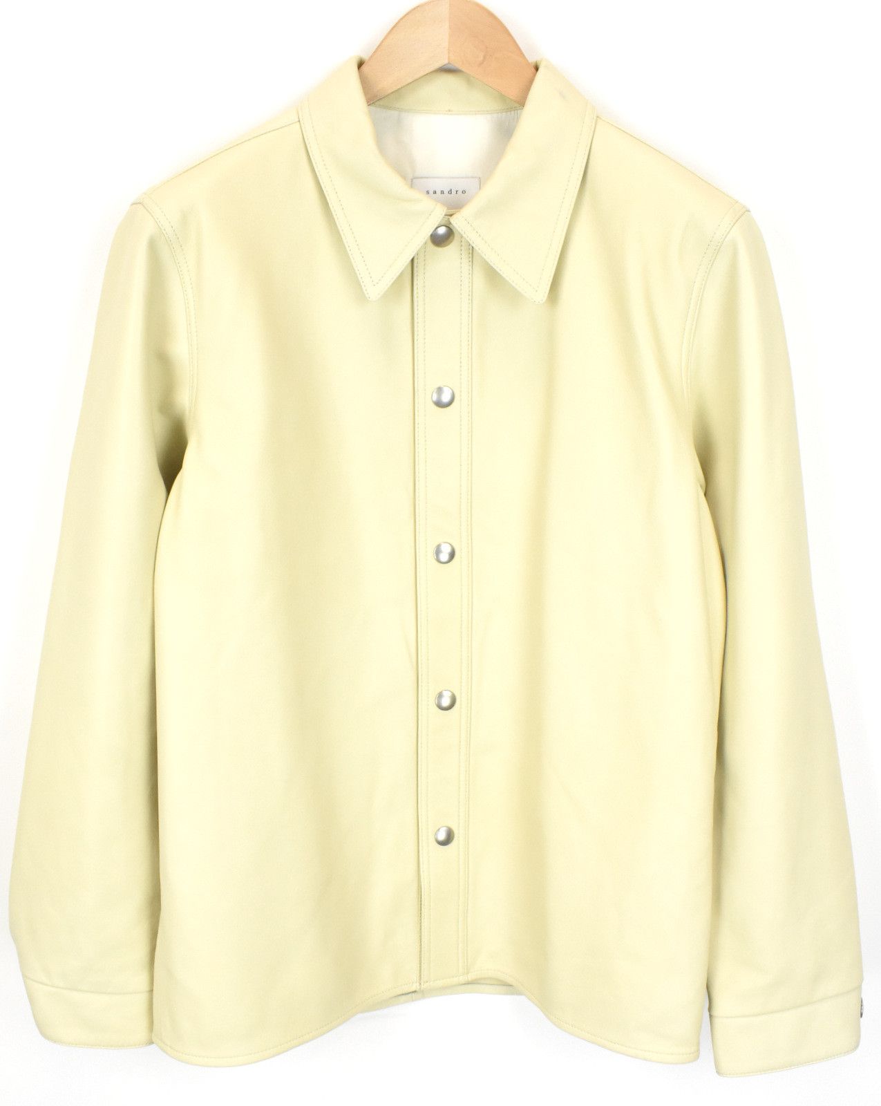 SANDRO Ares Jacket Men's MEDIUM Lamb Leather Overshirt