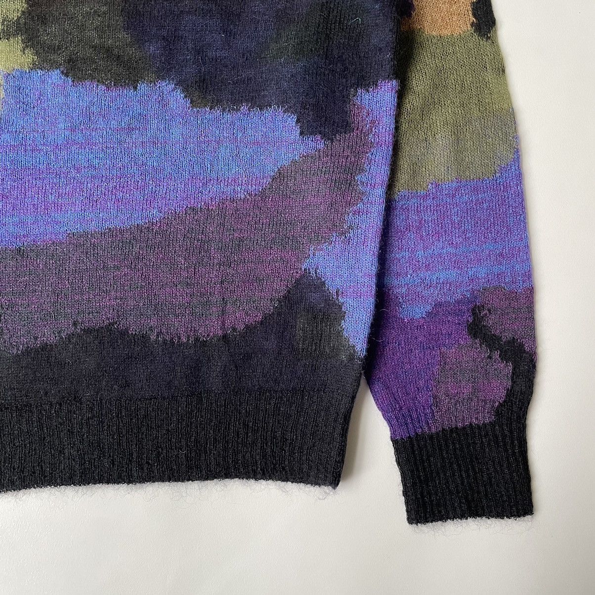 Dries Van Noten Sample Abstract Camo Mohair Sweater Size US L / EU 52-54 / 3 - 7 Thumbnail