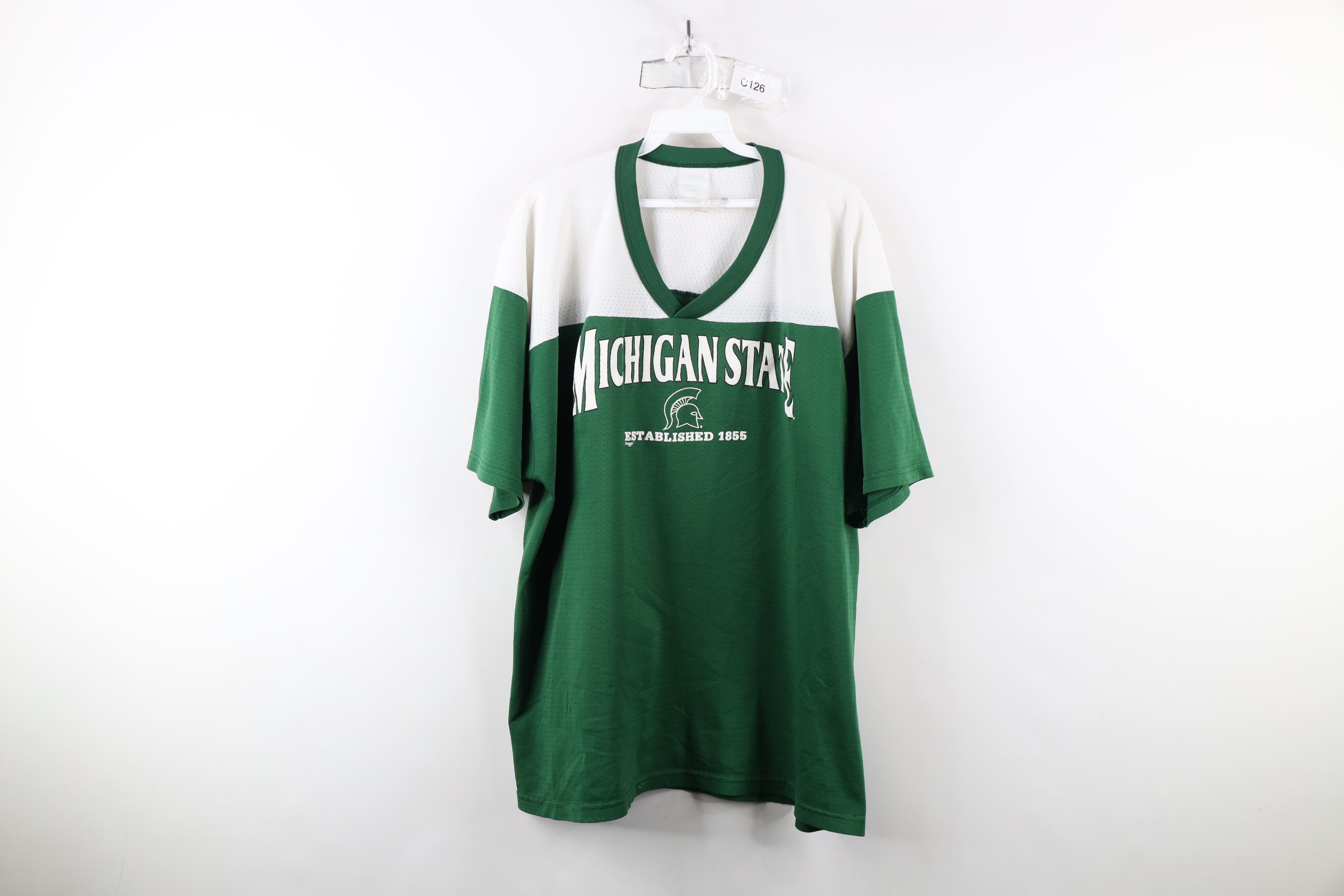 Majestic × Vintage Vintage 90s Majestic Michigan University Short Sleeve Jersey Size US XXL / EU 58 / 5 - 1 Thumbnail