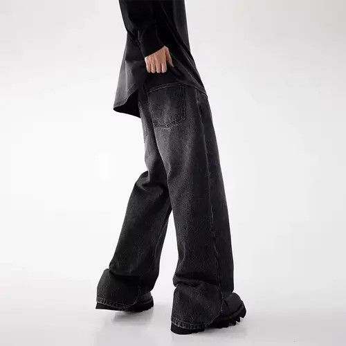 VIBE Vintage Washed Black Micro Flare Straight Jeans Size US 29 - 6 Thumbnail