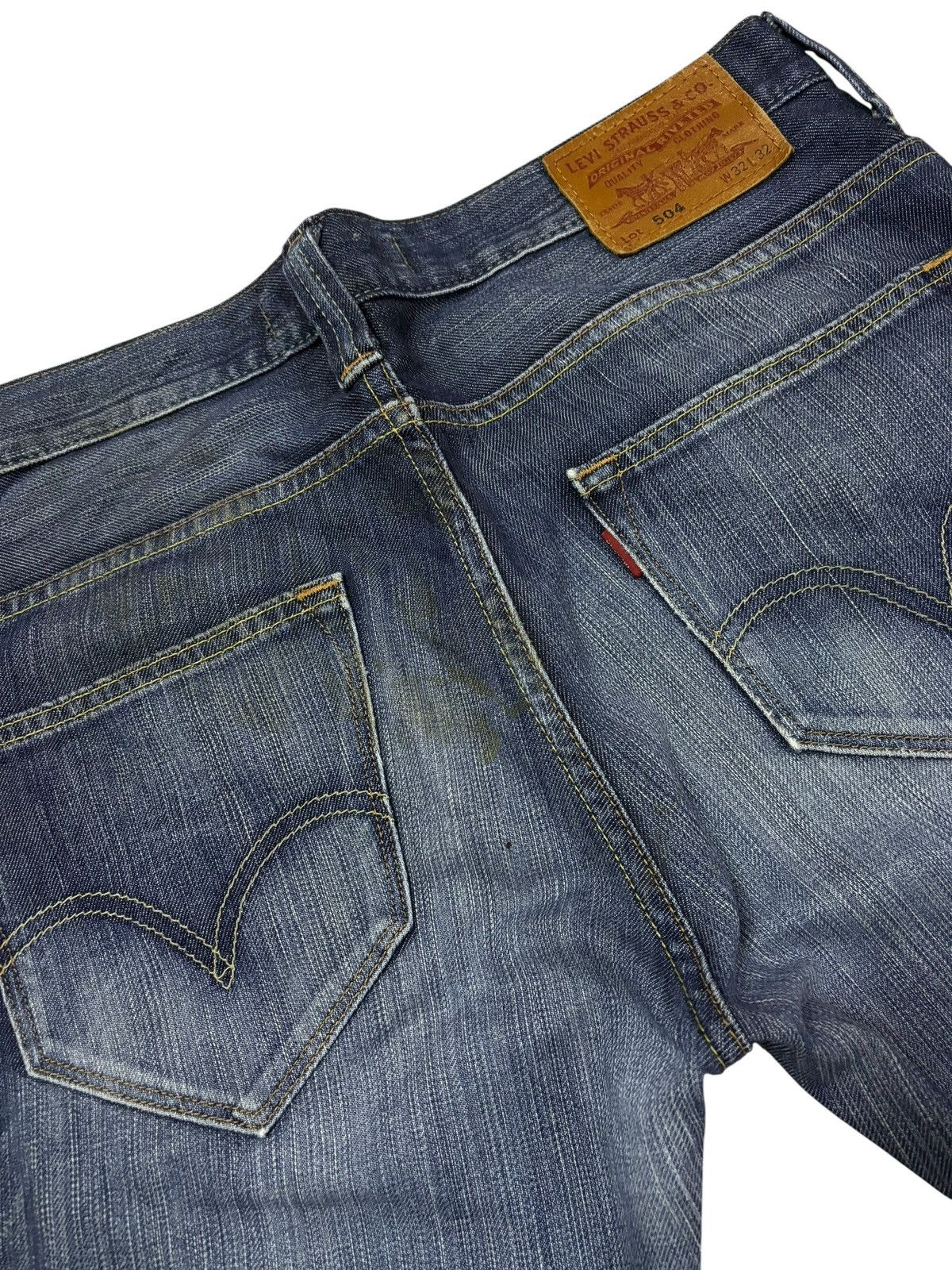 Levi's Vtg 90s Levis 504 Faded Distressed Jeans Size US 33 - 2 Thumbnail