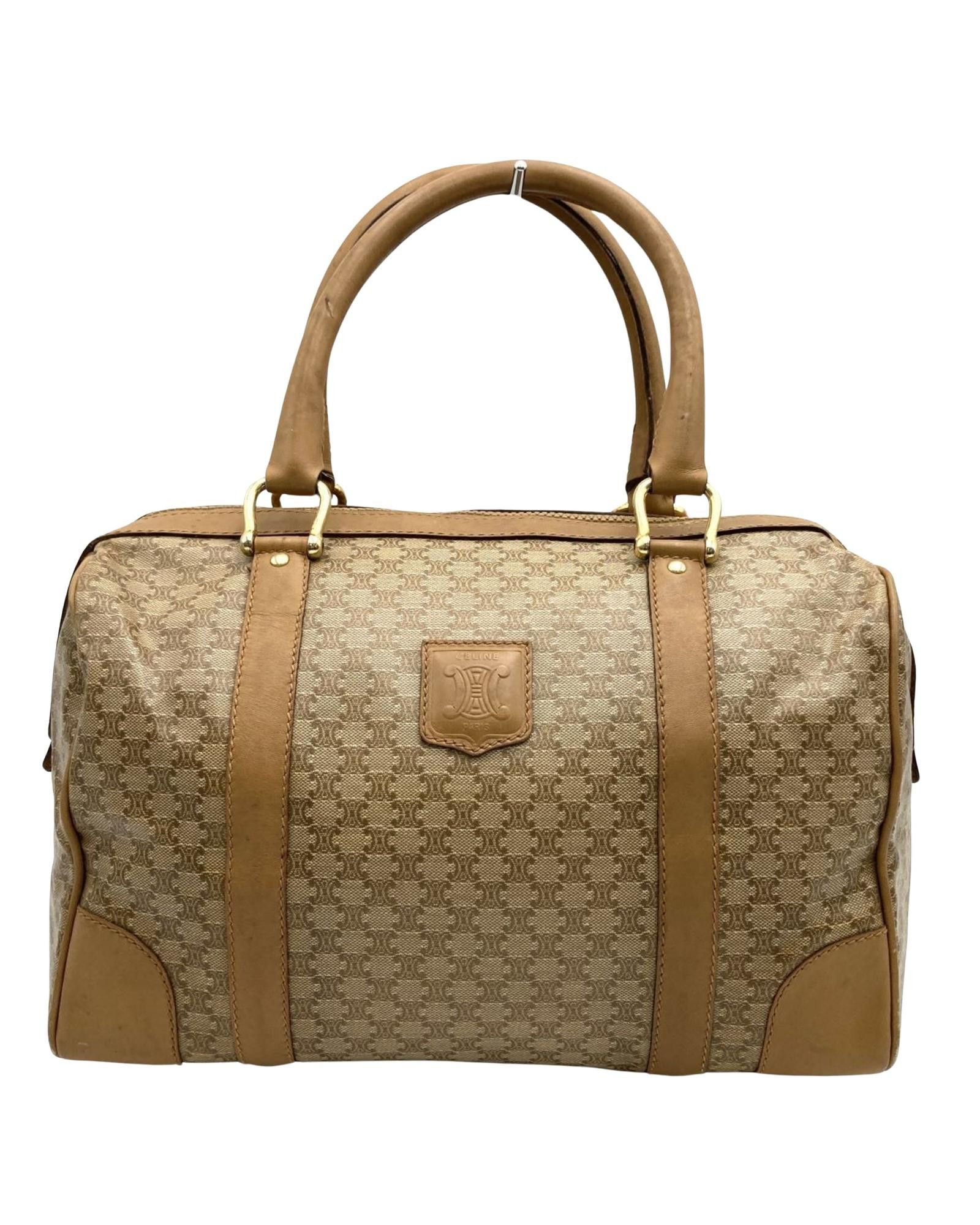 image of Celine Brown Pvc Boston Bag/handbag, Women's