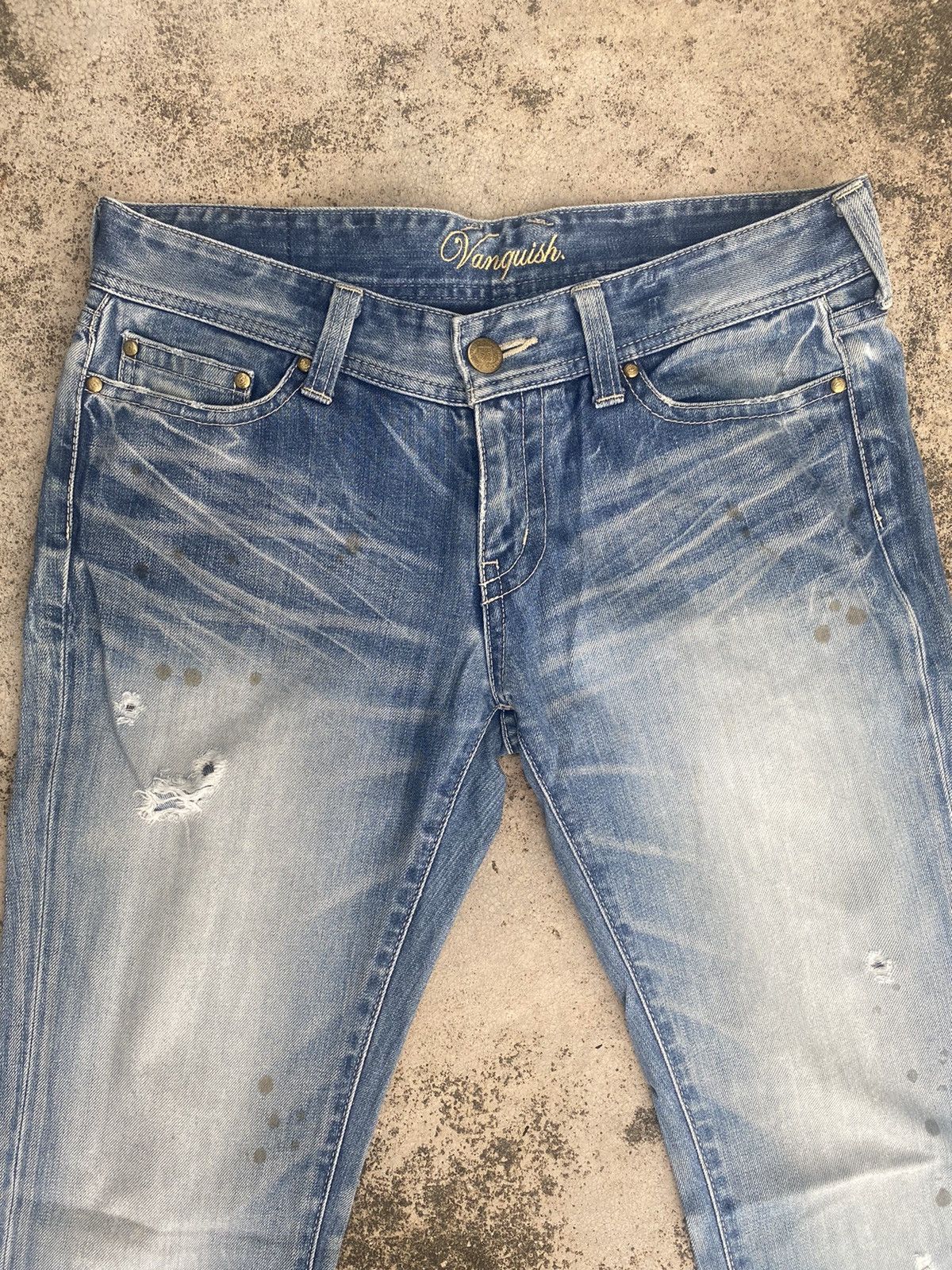 If Six Was Nine × Japanese Brand × Vanquish Flare Jeans Vanquish Faded Distressed Size US 33 - 10 Thumbnail