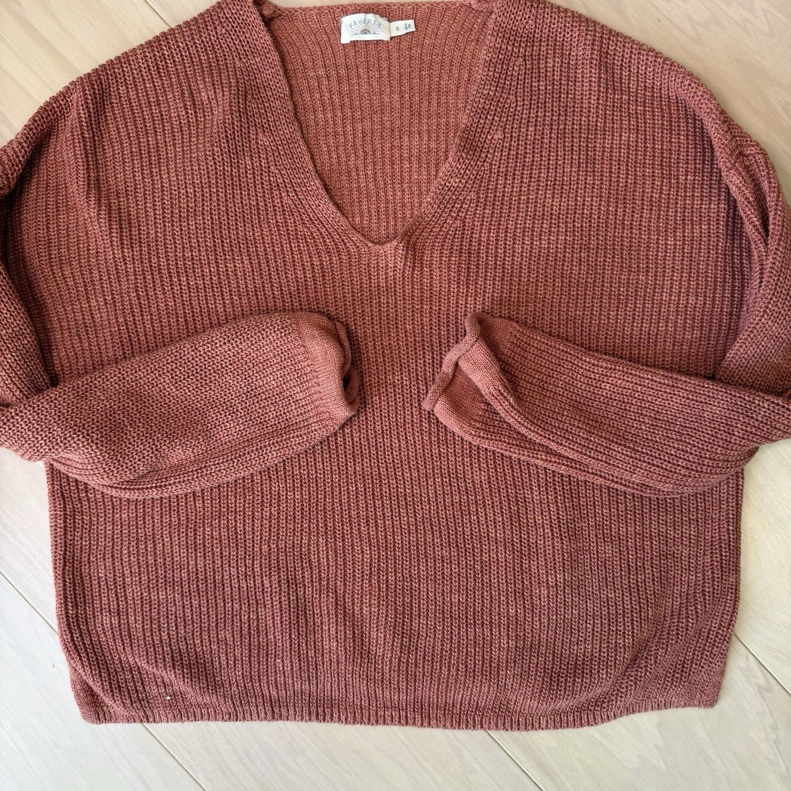 Faherty Faherty Sweater Women's Small Rust Orange Linen Cotton Size S / US 4 / IT 40 - 5 Thumbnail