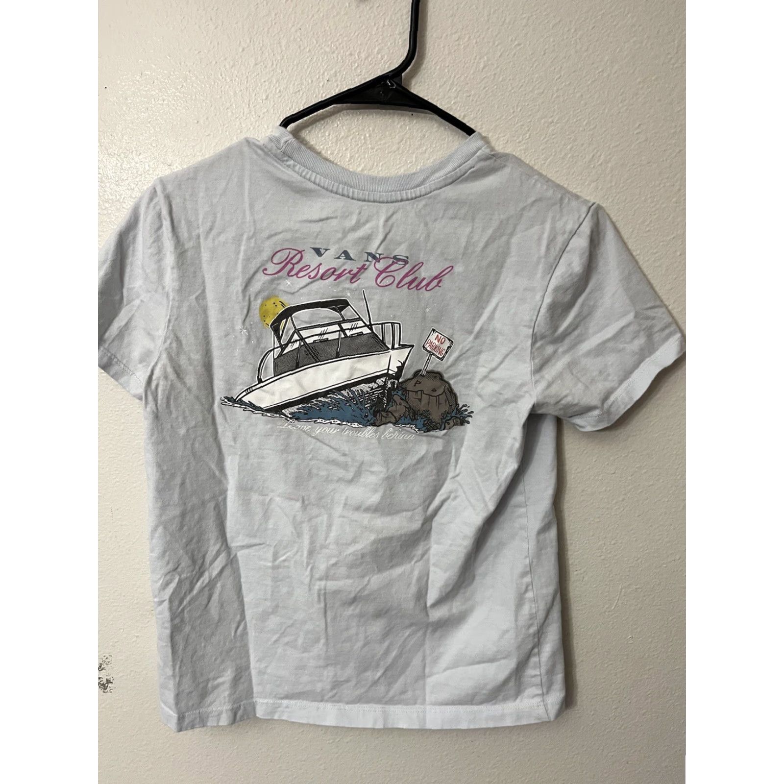 Vans Vans Off the Wall Resort Club Graphic Mens Short Sleeve Shirt XS Light Blue Size US XS / EU 42 / 0 - 2 Thumbnail
