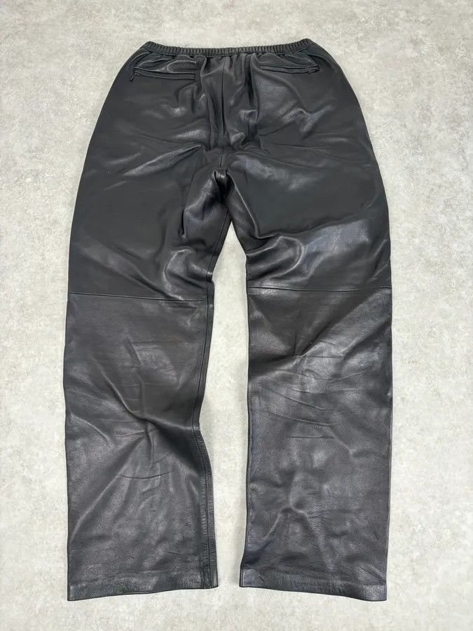 Jil Sander Jil Sander Black Leather Premium Biker Pants Size US 31 - 6 Thumbnail