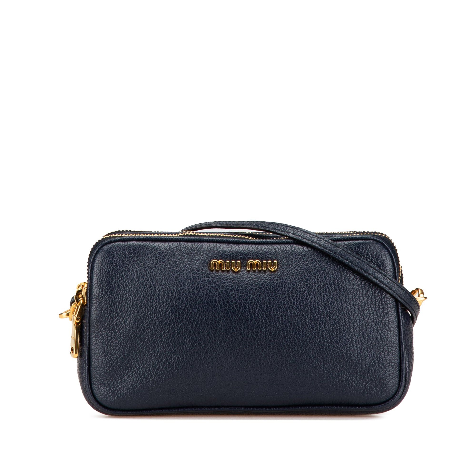 Miu Miu Miu Miu Madras Double Zip Camera Bag Blue Size ONE SIZE - 1 Thumbnail