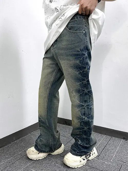 VIBE American street style distressed washed trendy casual jeans Size US 32 / EU 48 - 2 Thumbnail