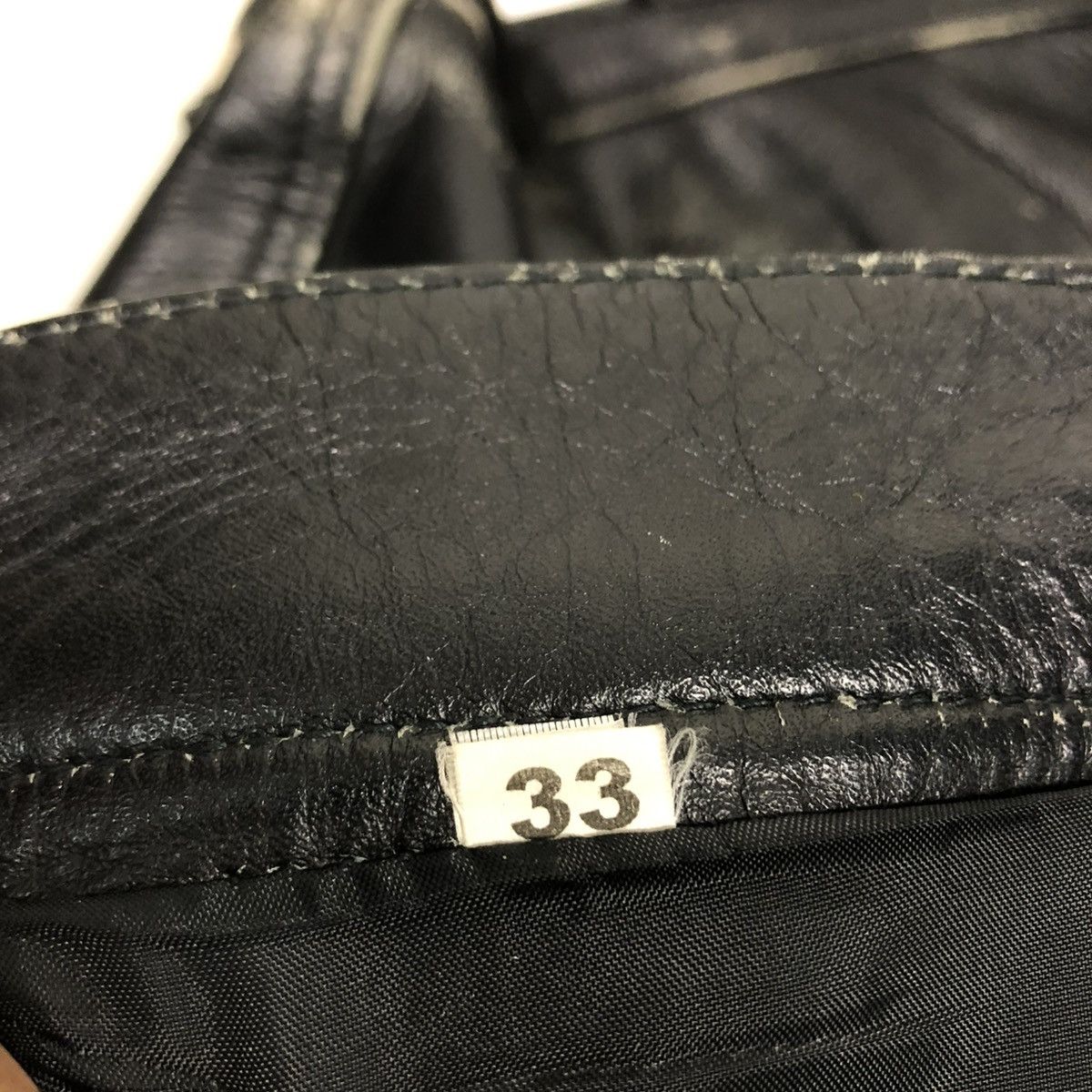 Genuine Leather 🔥VINTAGE BIKER GENUINE LEATHER PANTS FMC ISSEY MIYAKE Size US 33 - 19 Thumbnail