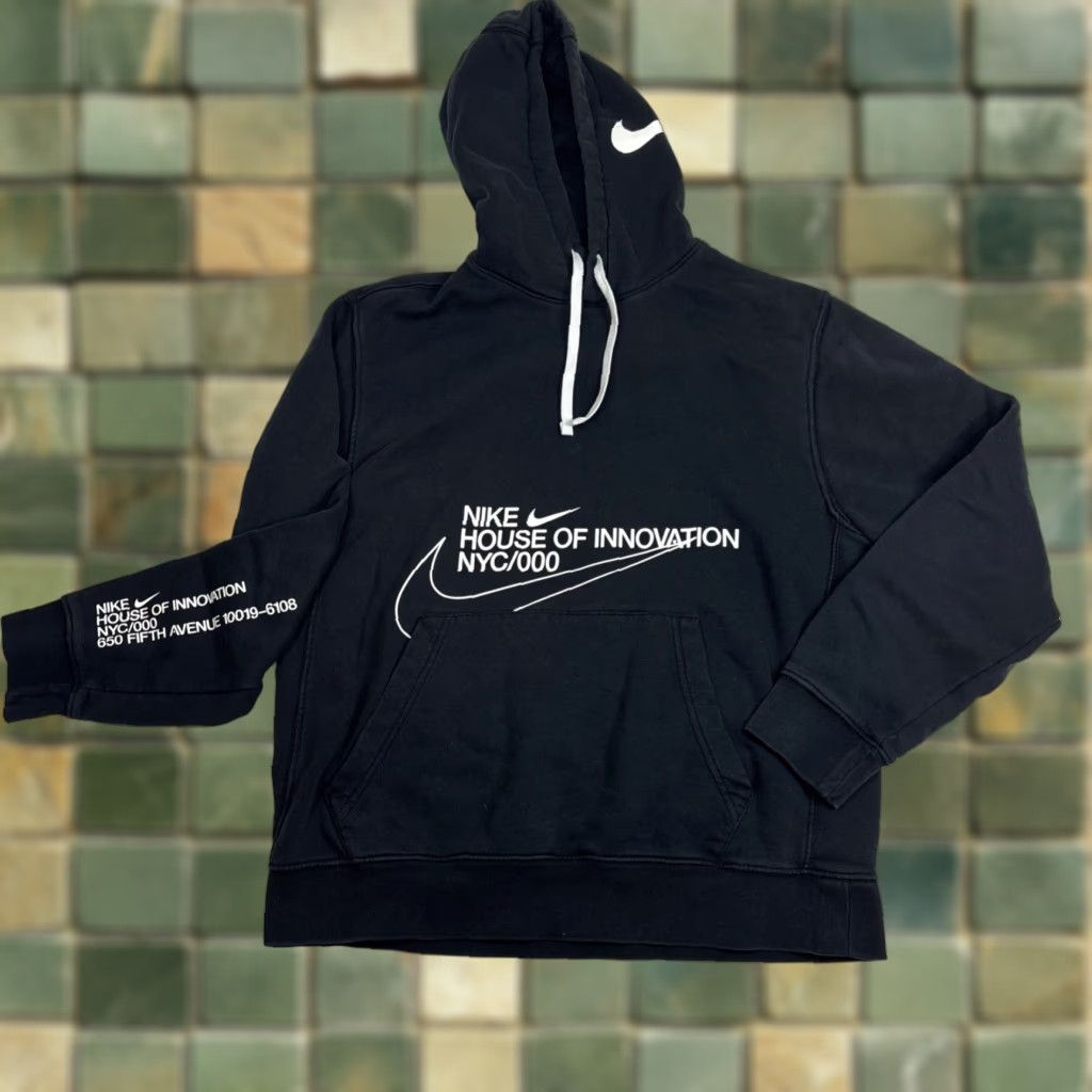 Nike Nike Hoodie Mens Large NYC House of Innovation Graphic Black Sweatshirt Size US L / EU 52-54 / 3 - 1 Thumbnail