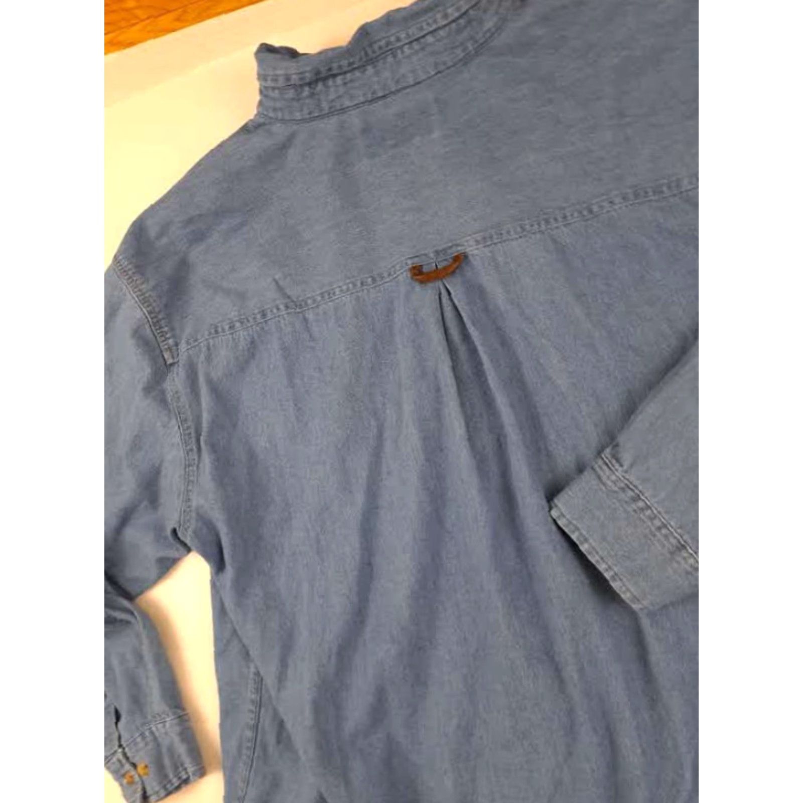 Marlboro VINTAGE Marlboro Country Store Denim Button-Up Shirt XL Blue Long Sleeve Men Country 29in 24in pit to pit Size US XL / EU 56 / 4 - 7 Thumbnail