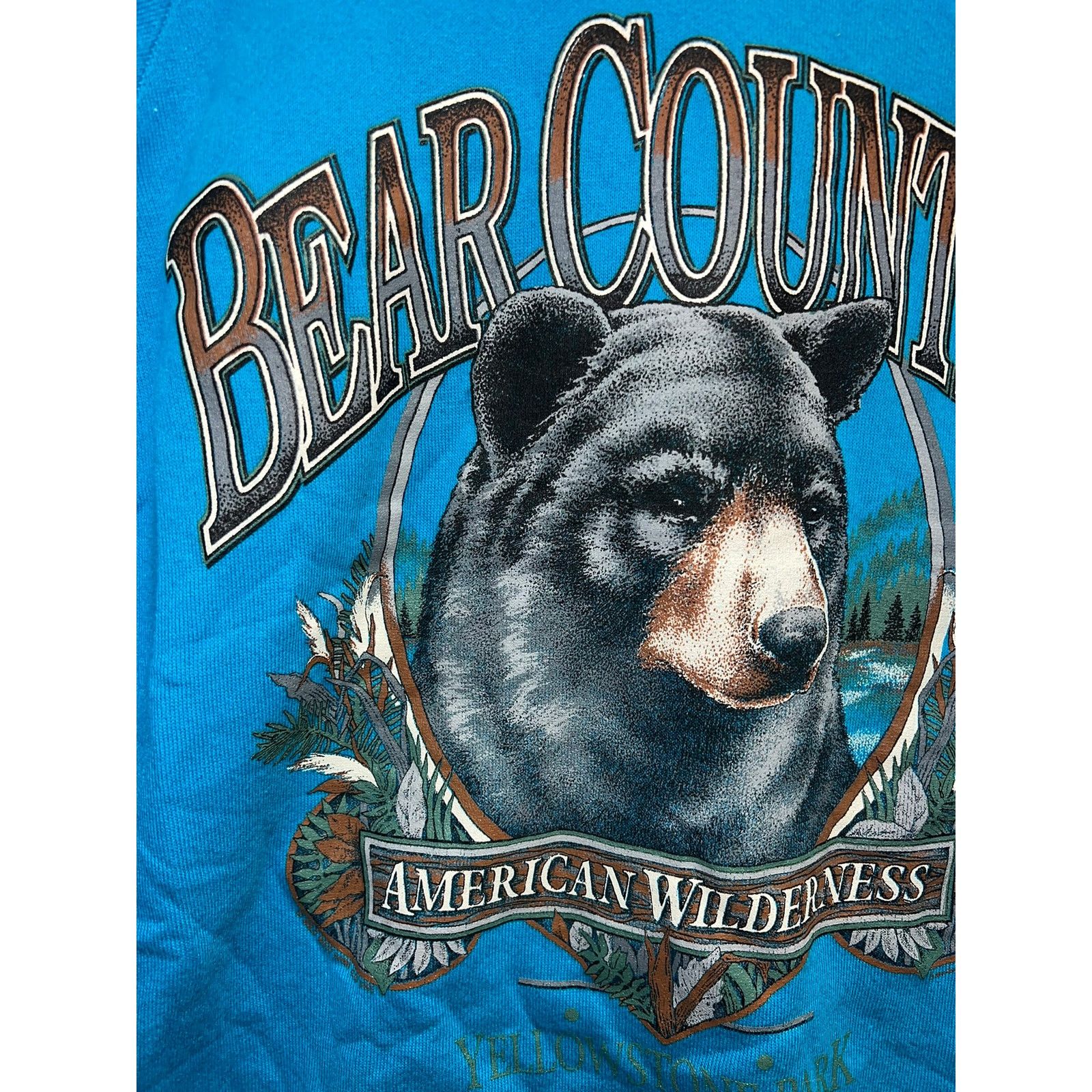 Jerzees Vintage Bear Sweatshirt Yellowstone Park Animal crewneck L Size US L / EU 52-54 / 3 - 3 Thumbnail