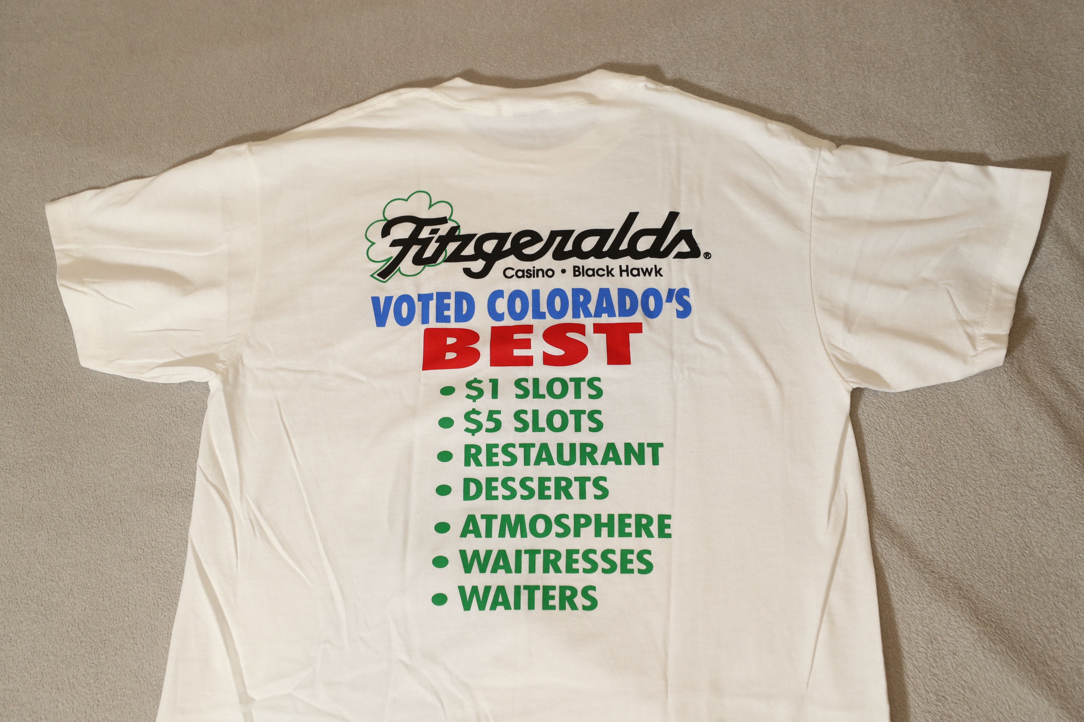 Vintage Fitzgeralds Casino "Play at the Best" Single Stitch Tee (L) Size US L / EU 52-54 / 3 - 8 Thumbnail