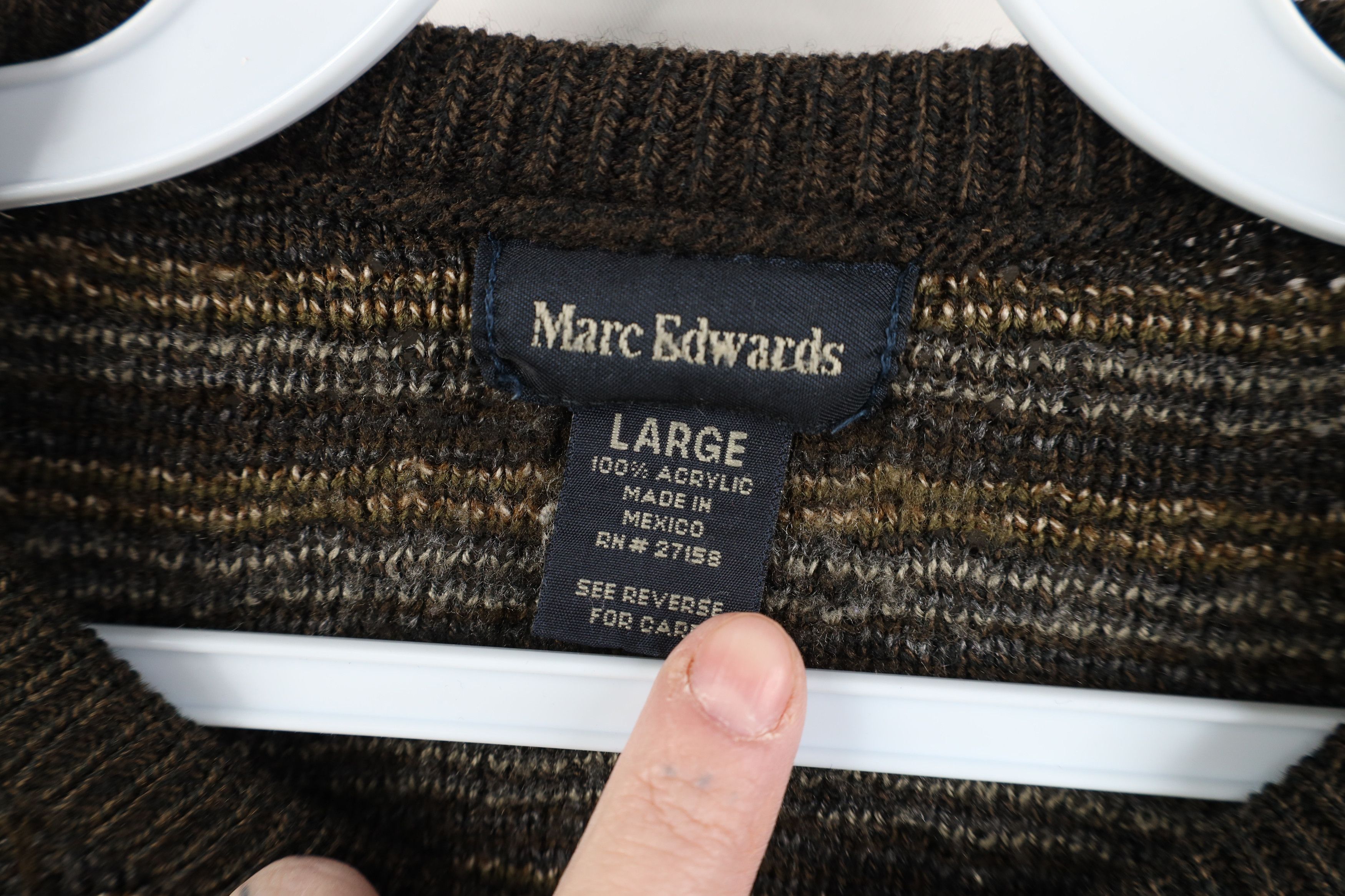 Vintage Vintage 90s Streetwear Ribbed Knit Sweater Earth Tone Size US L / EU 52-54 / 3 - 5 Thumbnail