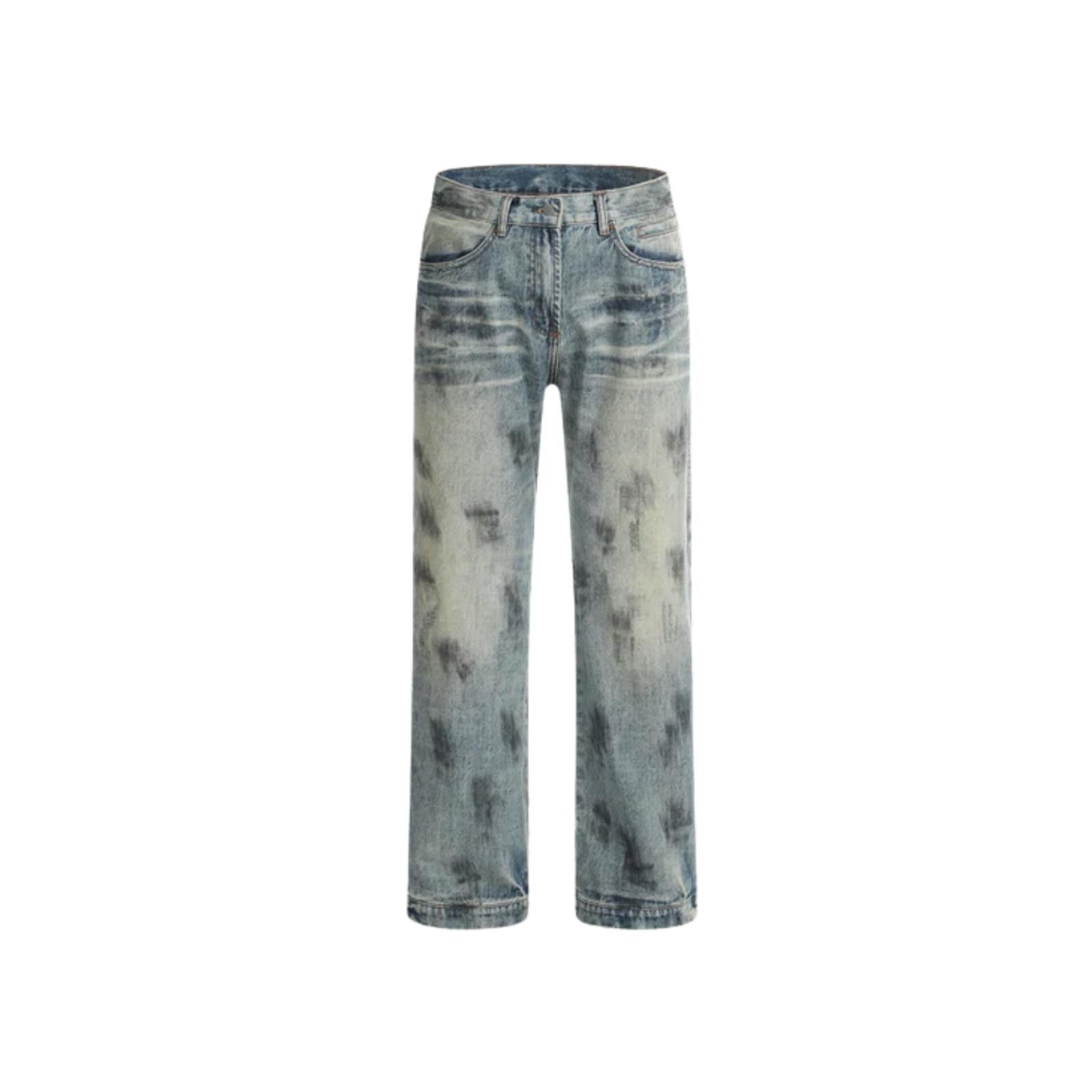 Vintage Paint Splash Blue Washed Denim Jeans Size US 30 / EU 46 - 2 Thumbnail