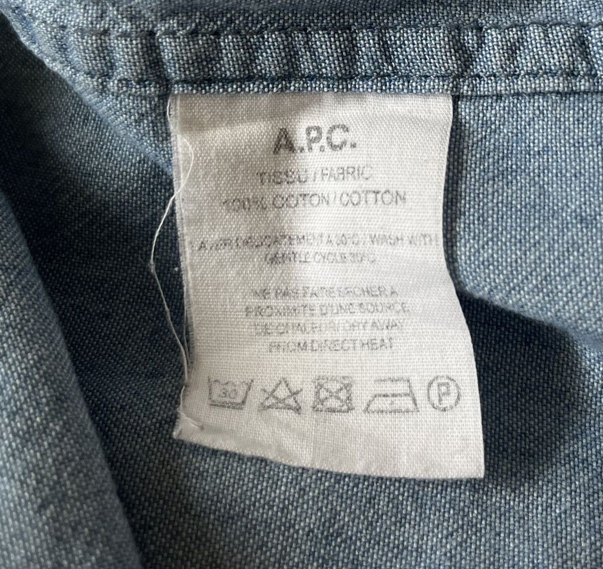 A.P.C. Vintage A.P.C chambray denim washed button up shirt Size US L / EU 52-54 / 3 - 5 Thumbnail