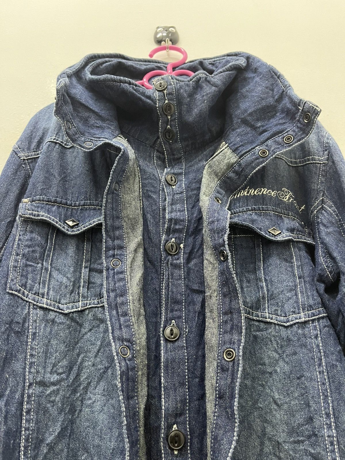 In The Attic Rare Vintage IN THE ATTIC Double Button Double Collar Hoodie Size US L / EU 52-54 / 3 - 11 Thumbnail