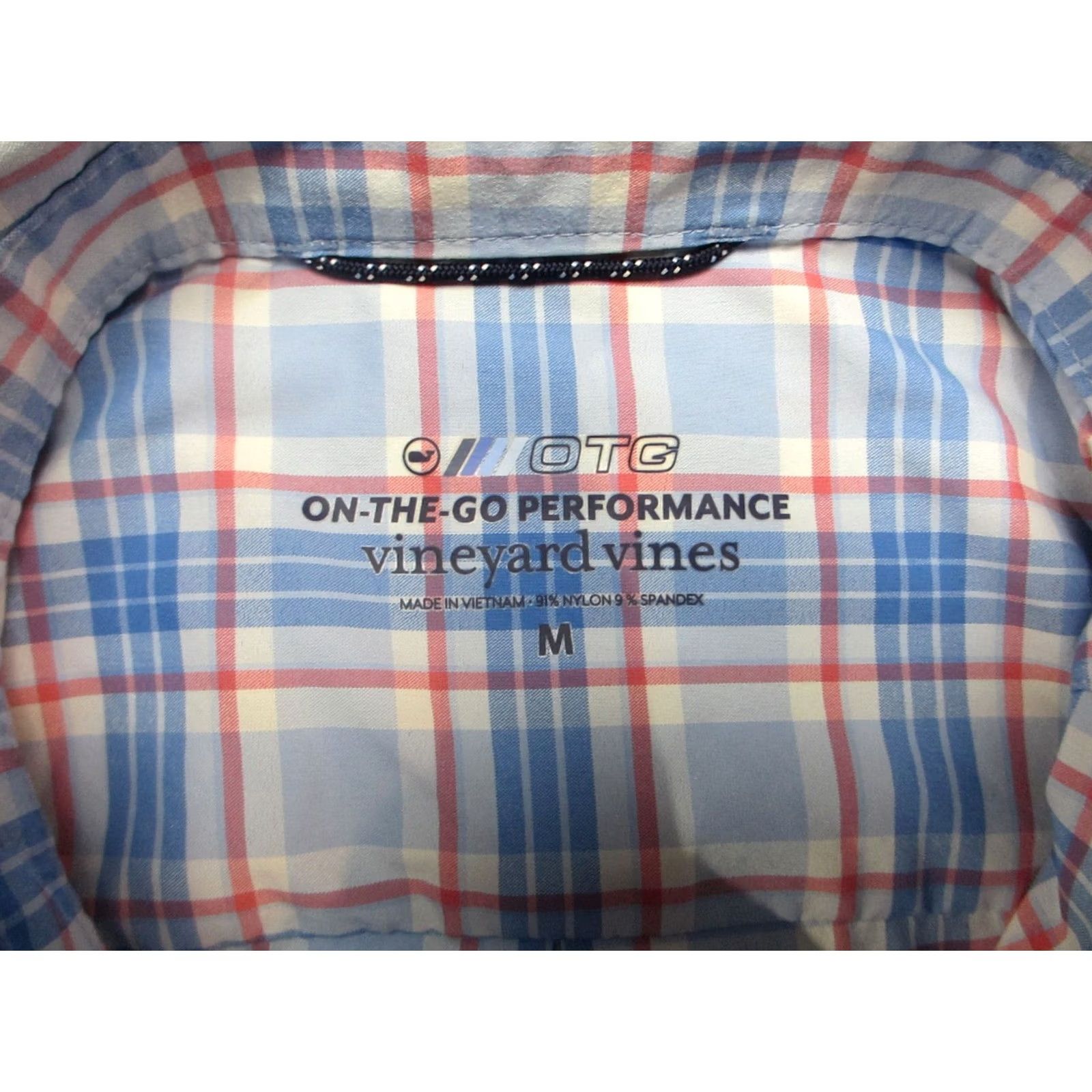 Vineyard Vines Vineyard Vines Shirt Mens Medium Blue Plaid One The Performance Nylon Button Up Size US M / EU 48-50 / 2 - 4 Thumbnail