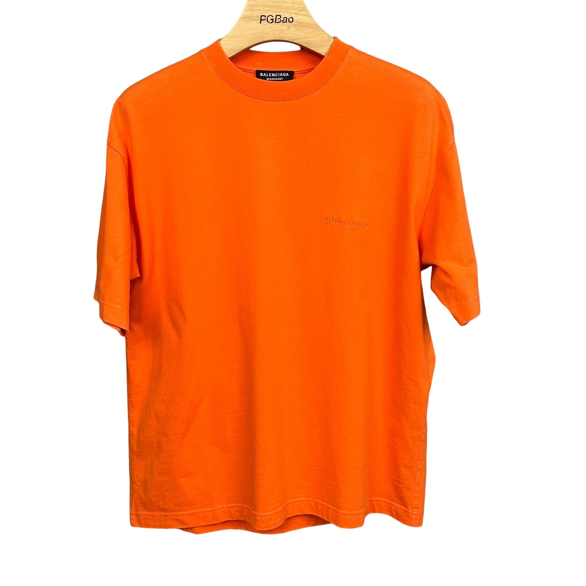 Balenciaga Balenciaga Orange Logo Embroidery T-Shirt XXS Size US XXS / EU 40 - 1 Thumbnail