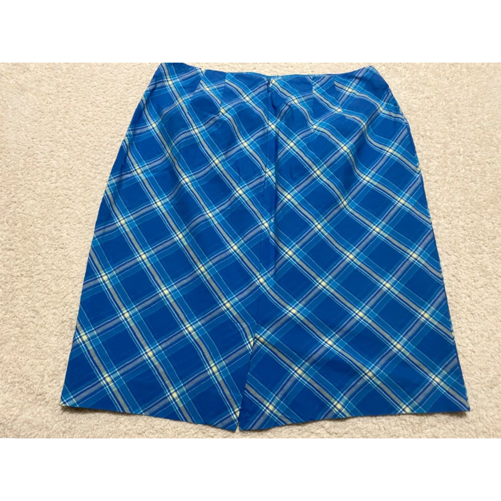 Talbots Talbots Skirt Womens 6 Pencil Straight Office Work Plaid Check Blue Cotton Career Casual Size 28" / US 6 / IT 42 - 2 Thumbnail