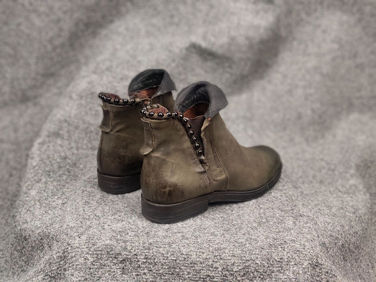 A.S.98 A.S.98 Airstep Design Swamp green Ankle Zip Leather Boots Size US 10 / IT 40 - 12 Thumbnail