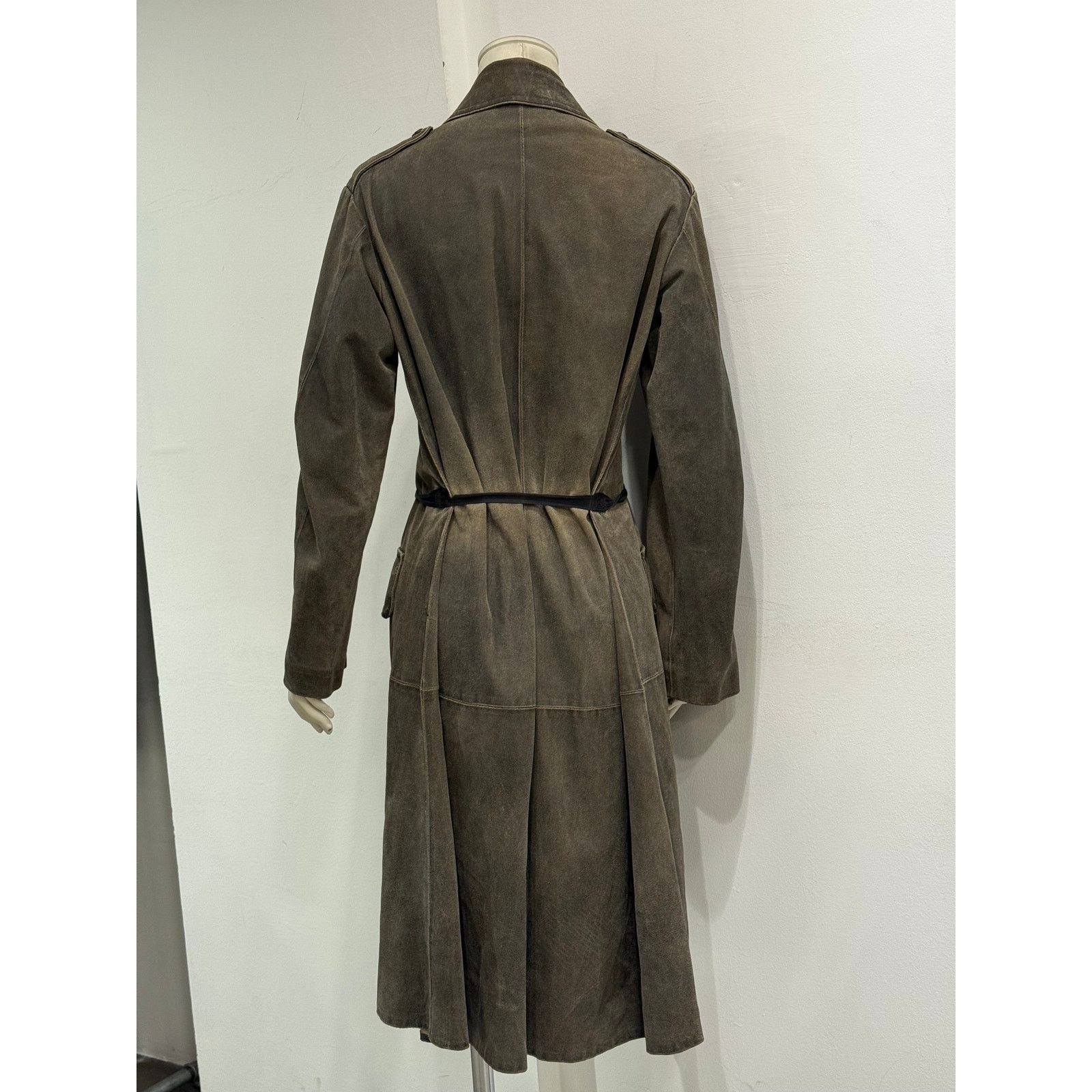 Ann Demeulemeester A/W2000 Ann Demeulemeester distressed leather belted coat Size S / US 4 / IT 40 - 7 Thumbnail