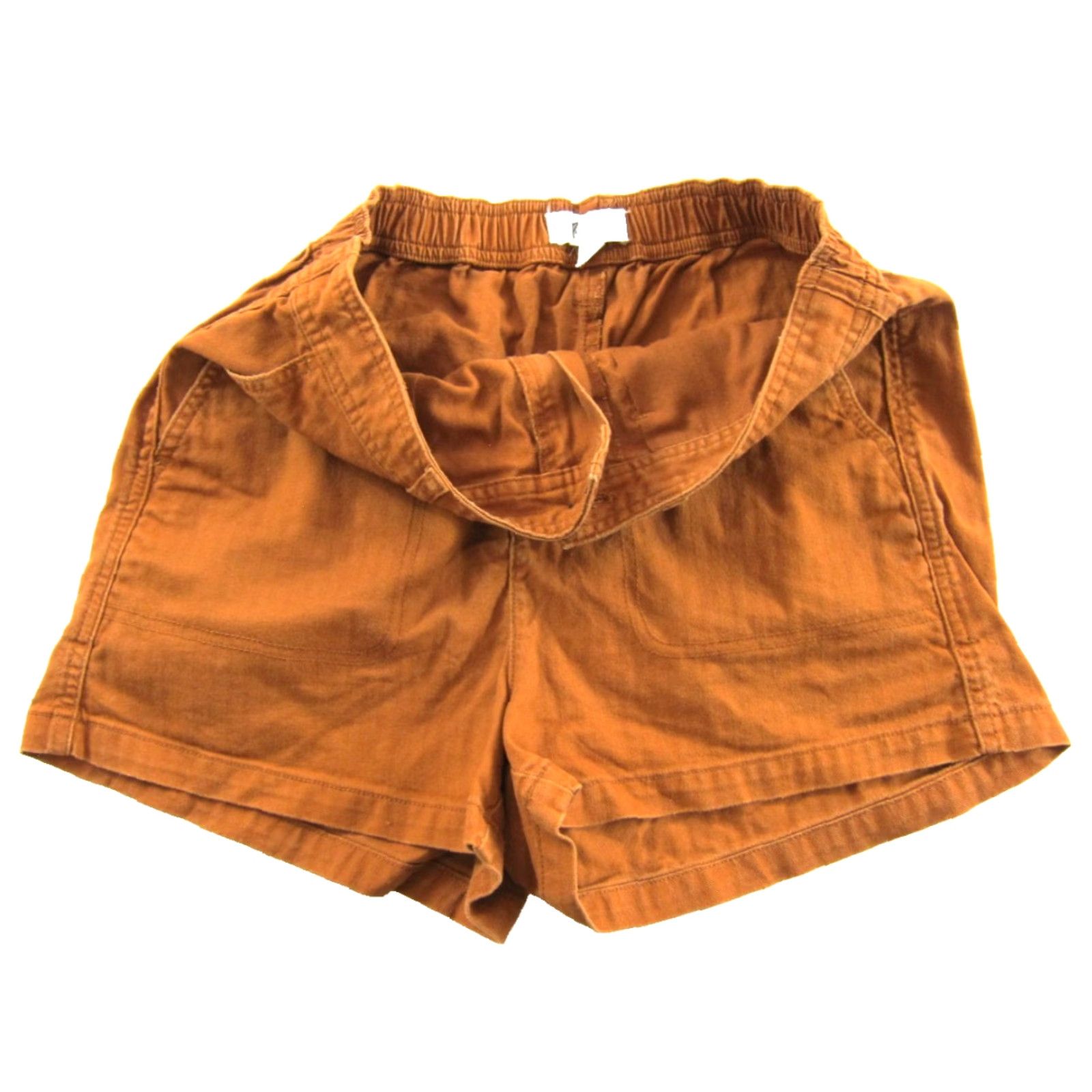 Madewell Madewell Cotton Stretch Rust Orange Elastic Waist Pocket High Rise Shorts S Womens Size 28" / US 6 / IT 42 - 4 Thumbnail