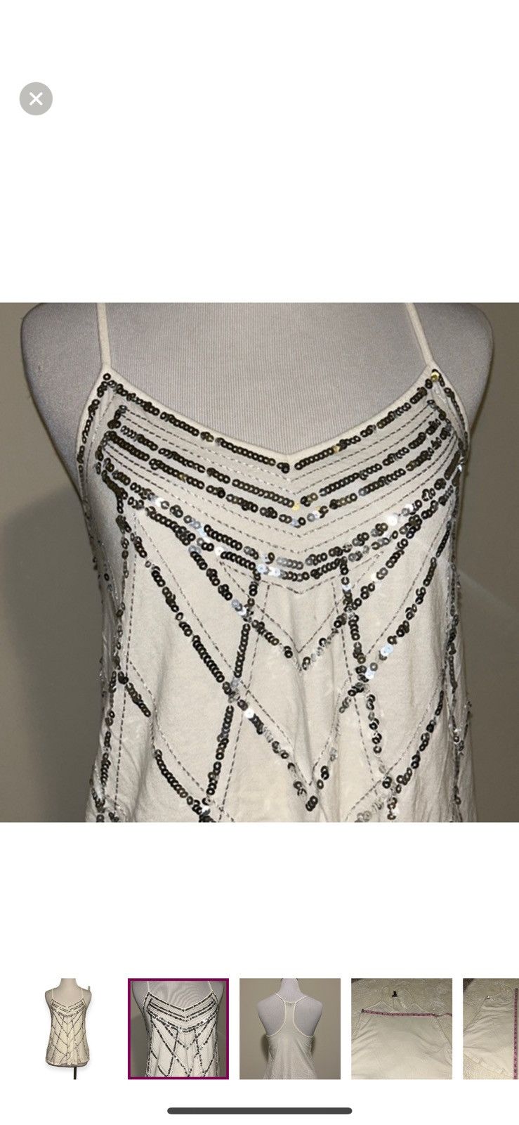 Express Express XS white sequin tank top Size XS / US 0-2 / IT 36-38 - 3 Thumbnail
