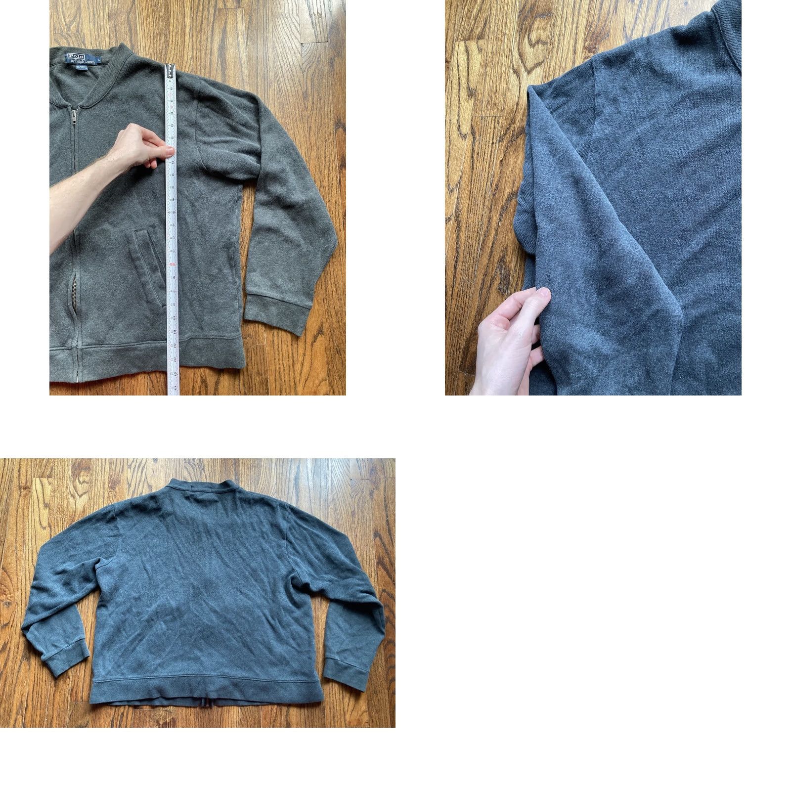 Polo Ralph Lauren Vintage Polo Ralph Lauren Jacket Mens Large Gray Cardigan Pony Cotton Knit Zip Full Size US L / EU 52-54 / 3 - 8 Thumbnail