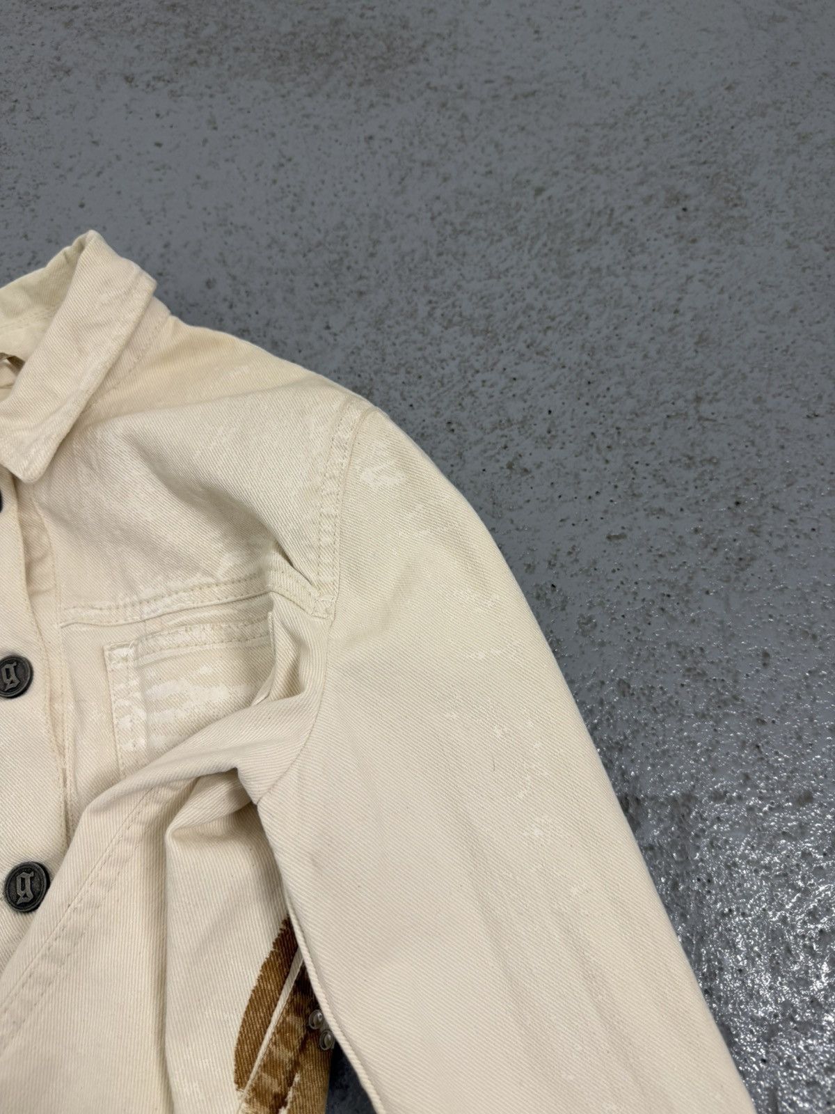 John Galliano 00s John Galliano Galliano’s Club Painted Raw Denim Jacket Size S / US 4 / IT 40 - 7 Thumbnail