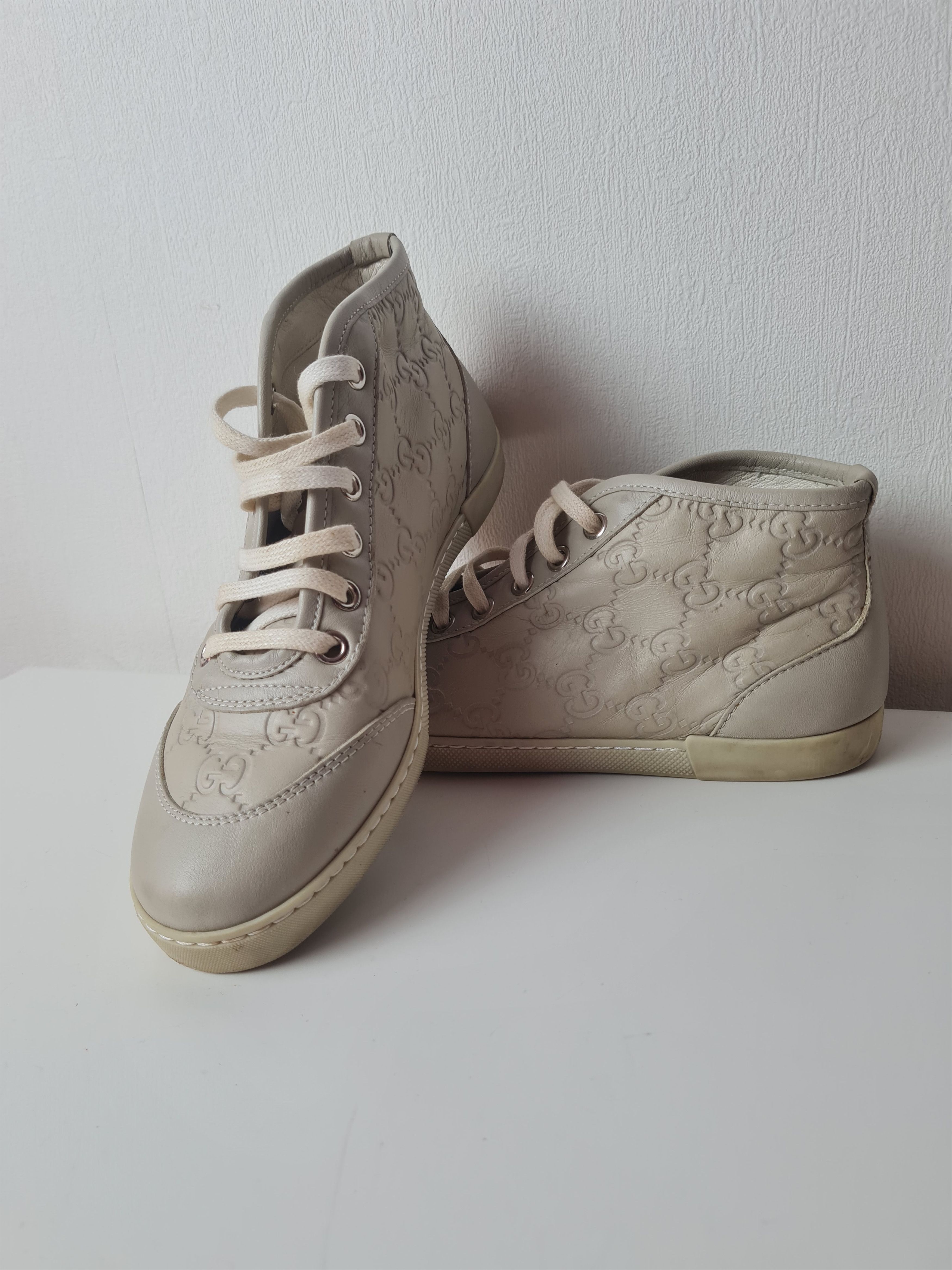 Gucci Vintage GUCCI Microguccissima High Top Sneakers Leather Size US 4 / IT 34 - 22 Thumbnail
