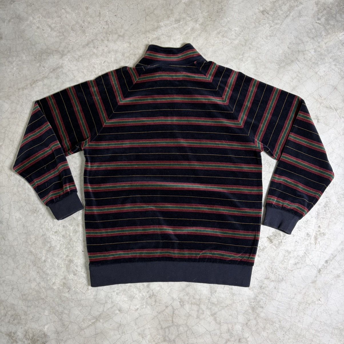 Supreme Supreme Striped Velour Quarter Zip ( FW 2014 ) Size US L / EU 52-54 / 3 - 3 Thumbnail