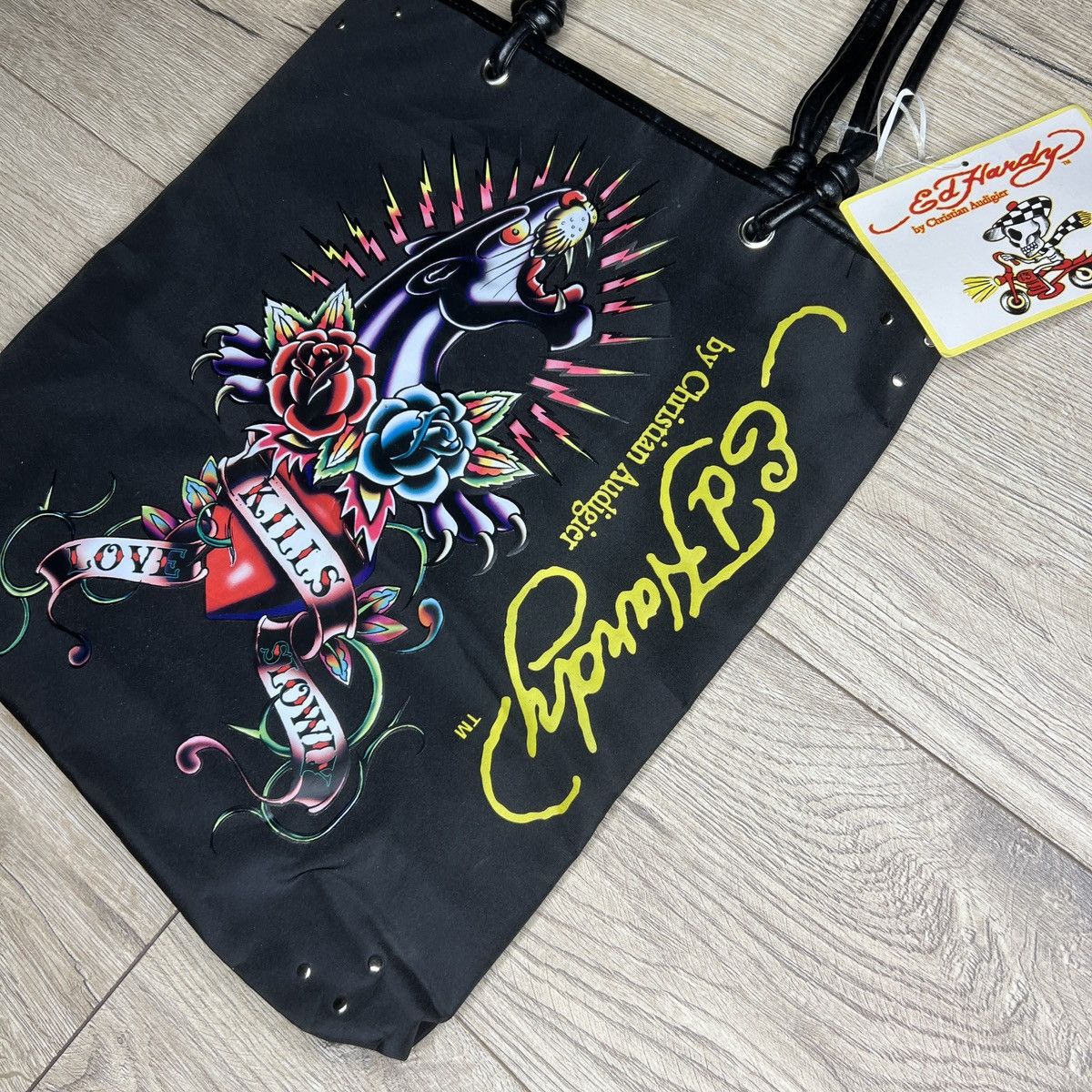 Christian Audigier × Ed Hardy × Vintage Ed Hardy Christian Audigier Panther Tote Shoulder Bag Black Size ONE SIZE - 2 Thumbnail