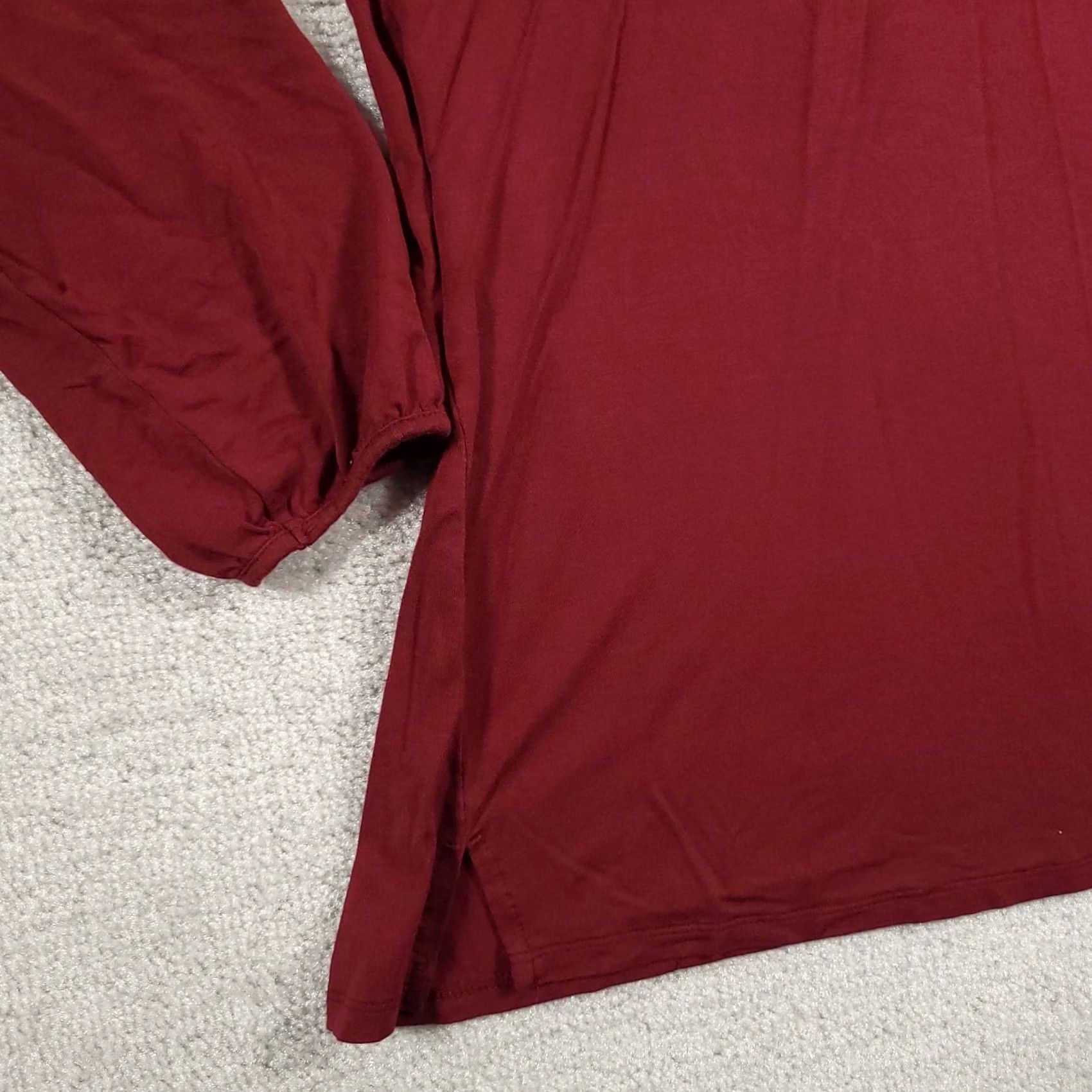 Vintage 89th & Madison Shirt Women's Plus 2X Red Cold Shoulder Long Sleeve Embroidered Size XXL / US 16-18 / IT 52-54 - 5 Thumbnail