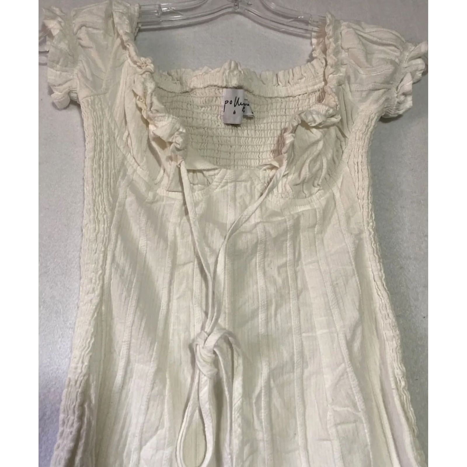 Vintage Polly Peasant Top Tank Womens Regular 2 White Long Sleeve Round Neck Casual Polyester Peasant All Seasons Mens/Womens Size XS / US 0-2 / IT 36-38 - 6 Thumbnail