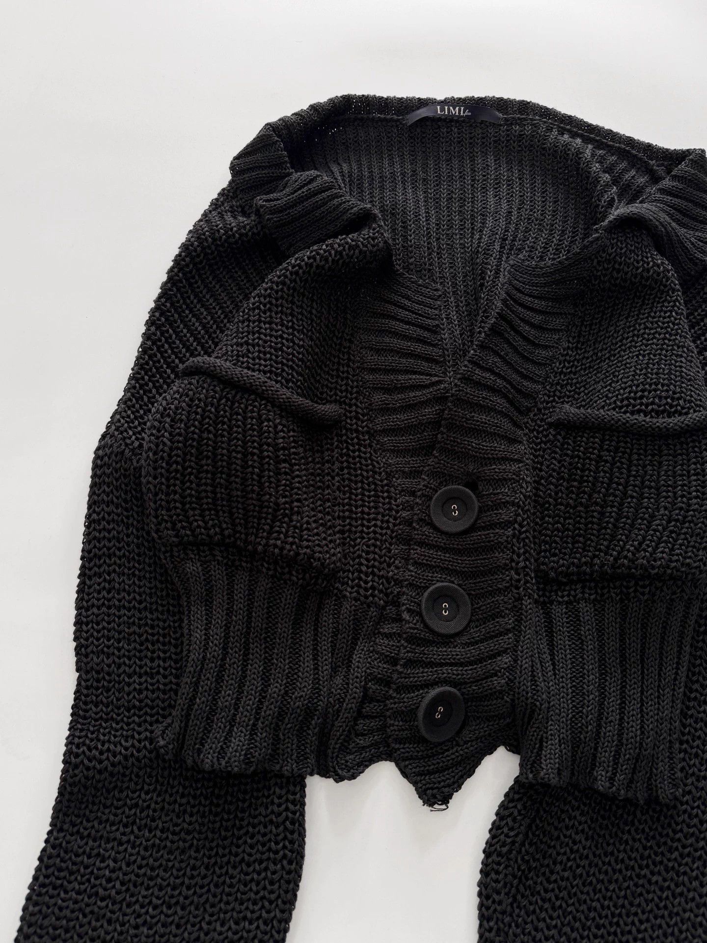 Limi Feu Limi feu black cotton knit dropped shoulder cardigan Size S / US 4 / IT 40 - 7 Thumbnail
