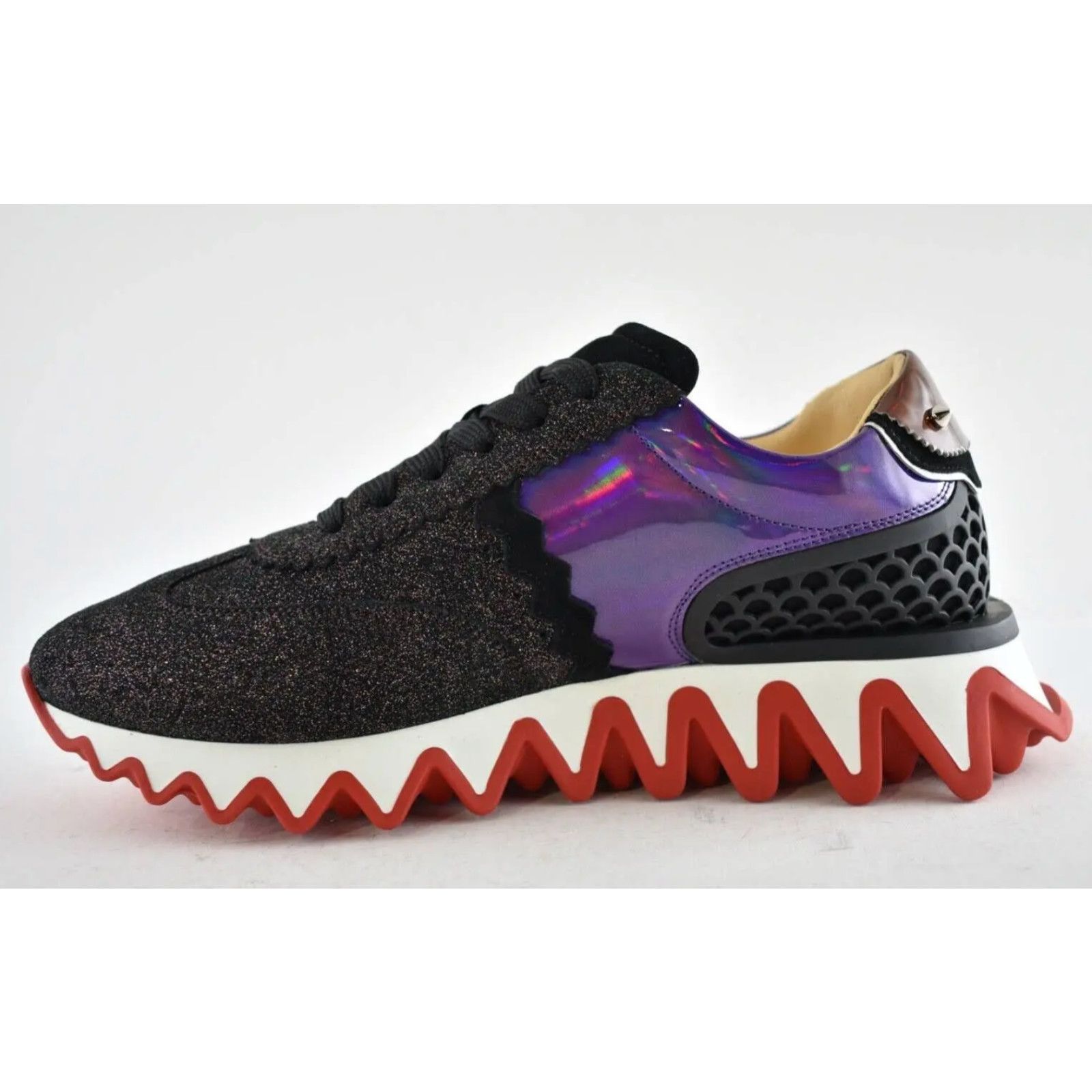 Christian Louboutin Christian Louboutin Mens Loubishark Flat Black Purple Size US 8 / EU 41 - 9 Thumbnail