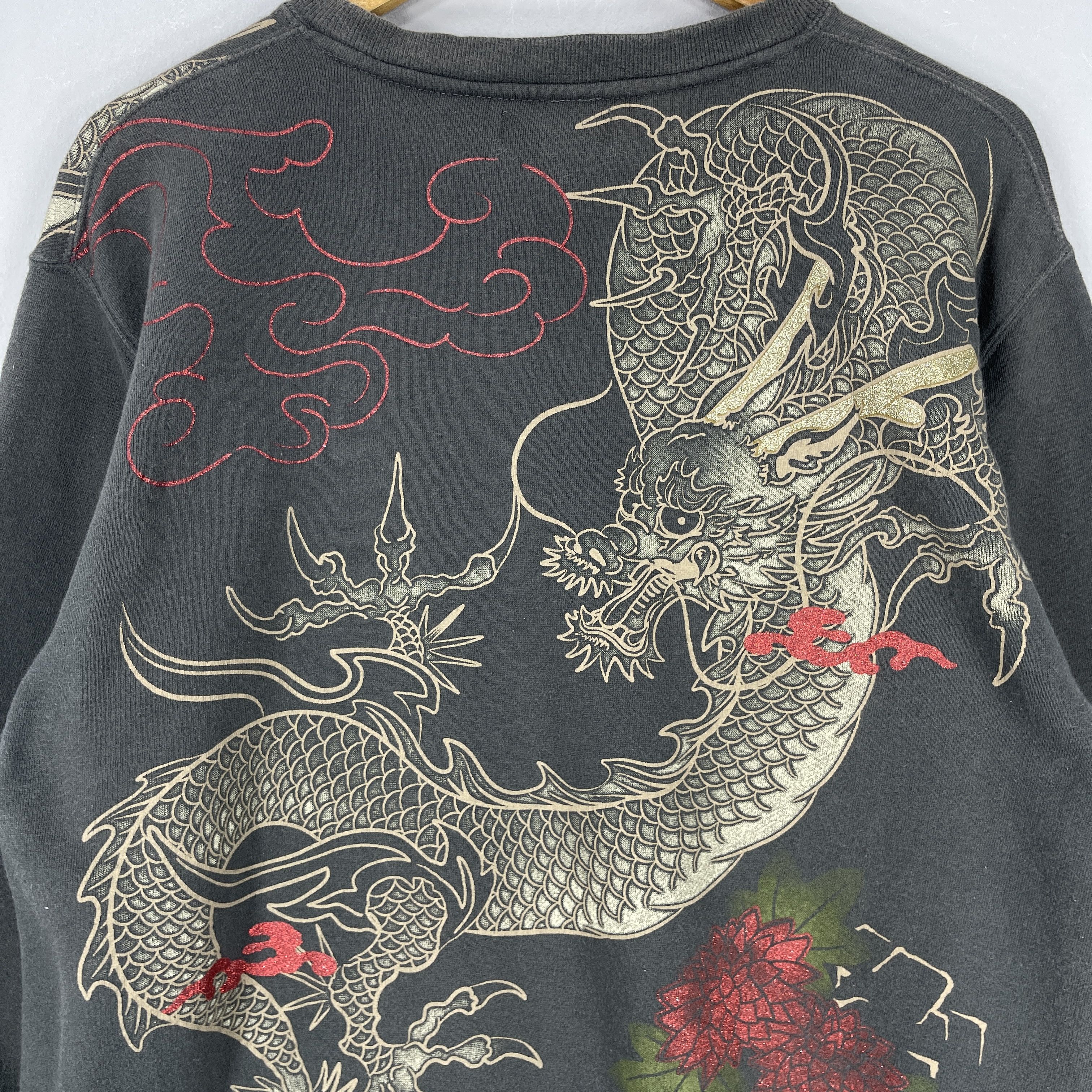 Japanese Brand Vintage Japanese SUKAJAN Dragon Over Printed Sweatshirt Size US L / EU 52-54 / 3 - 2 Thumbnail