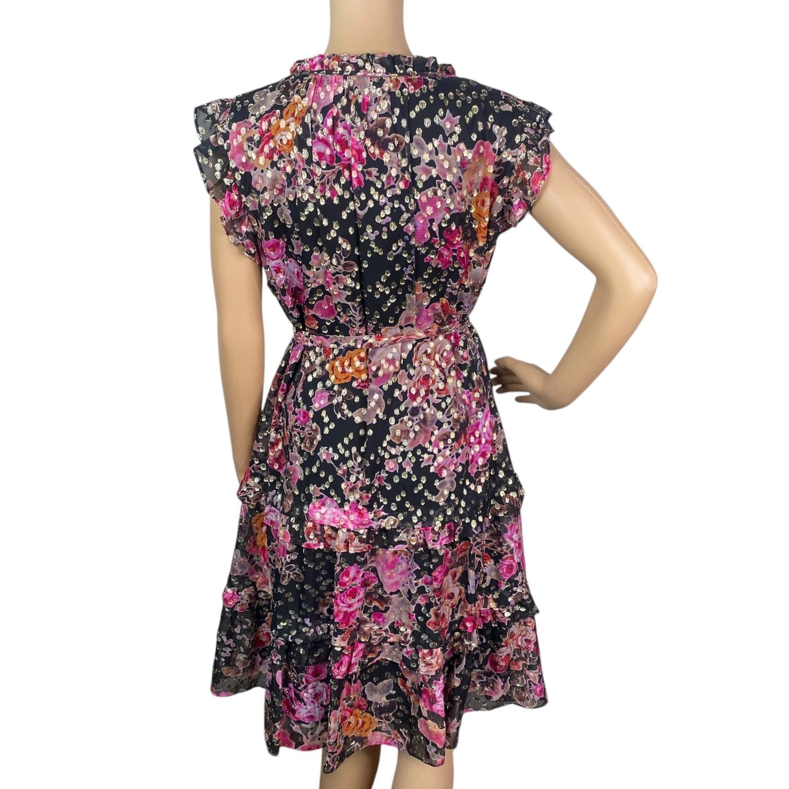 KOBI HALPERIN Kobi Halperin $648 Brook Black Gold Floral Mini Dress SZ XL Size XL / US 12-14 / IT 48-50 - 14 Thumbnail
