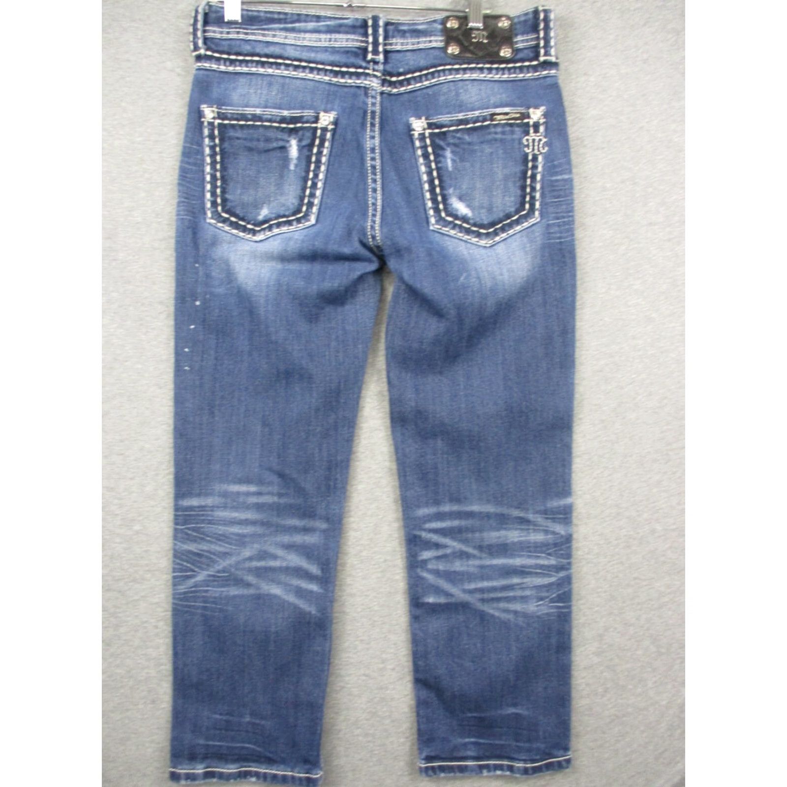 Miss Me Miss Me Jeans Woman 27 Boyfriend Capri Rhinestone Denim Blue 27 Miss Me Womens Jeans 27 Boyfriend Rhinestone Capri JPB5014-6 Size 27" / US 4 / IT 40 - 3 Thumbnail