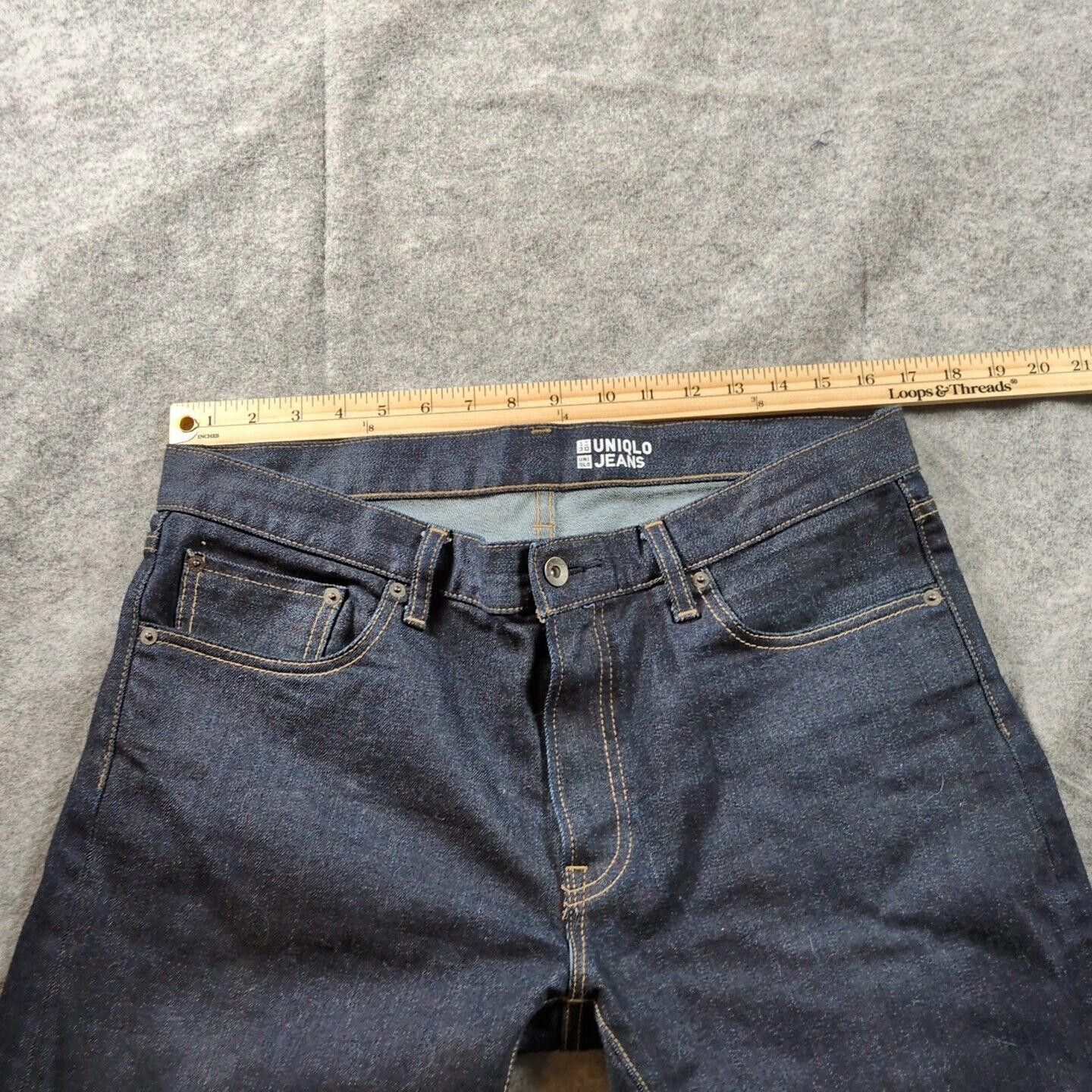 Uniqlo Uniqlo Jeans Mens 35x31 Blue Slim Straight Fit Stretch Size US 35 - 4 Thumbnail