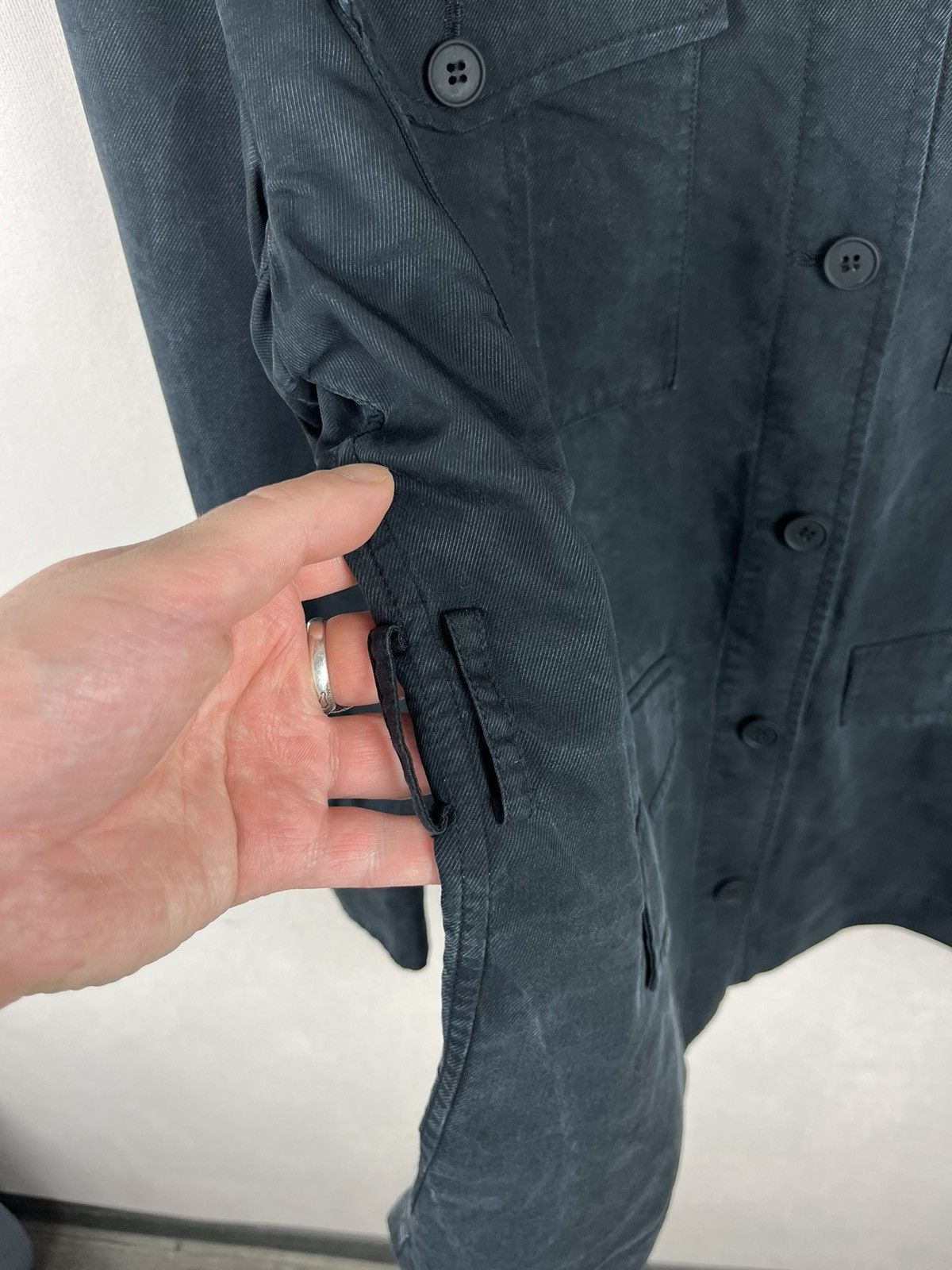 Allsaints AllSaints Military Utility Jacket Washed Grey Cotton Button Size M / US 6-8 / IT 42-44 - 2 Thumbnail