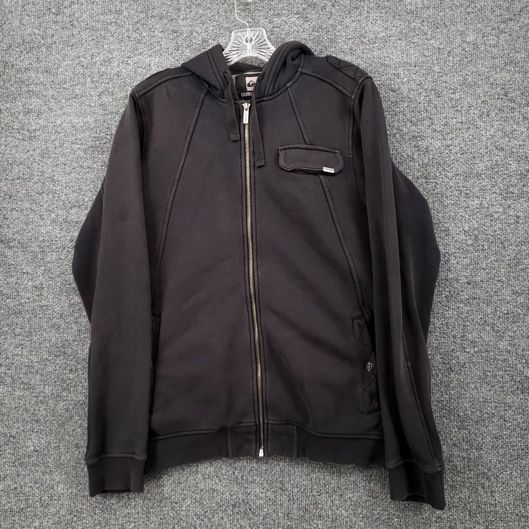 Quiksilver VINTAGE Quicksilver Hoodie Small Black Fleece Sherpa Lined Full Zip Long Sleeve Mens S Size US S / EU 44-46 / 1 - 3 Thumbnail