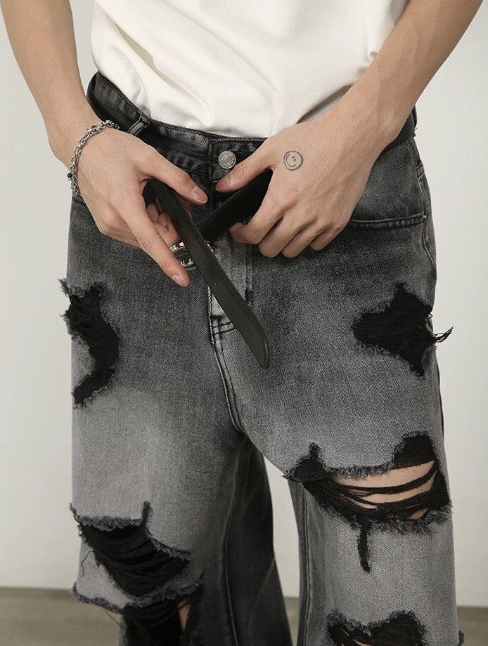 Japanese Brand × Vintage Utility grunge distressed ripped mopping jeans Size US 30 / EU 46 - 5 Thumbnail