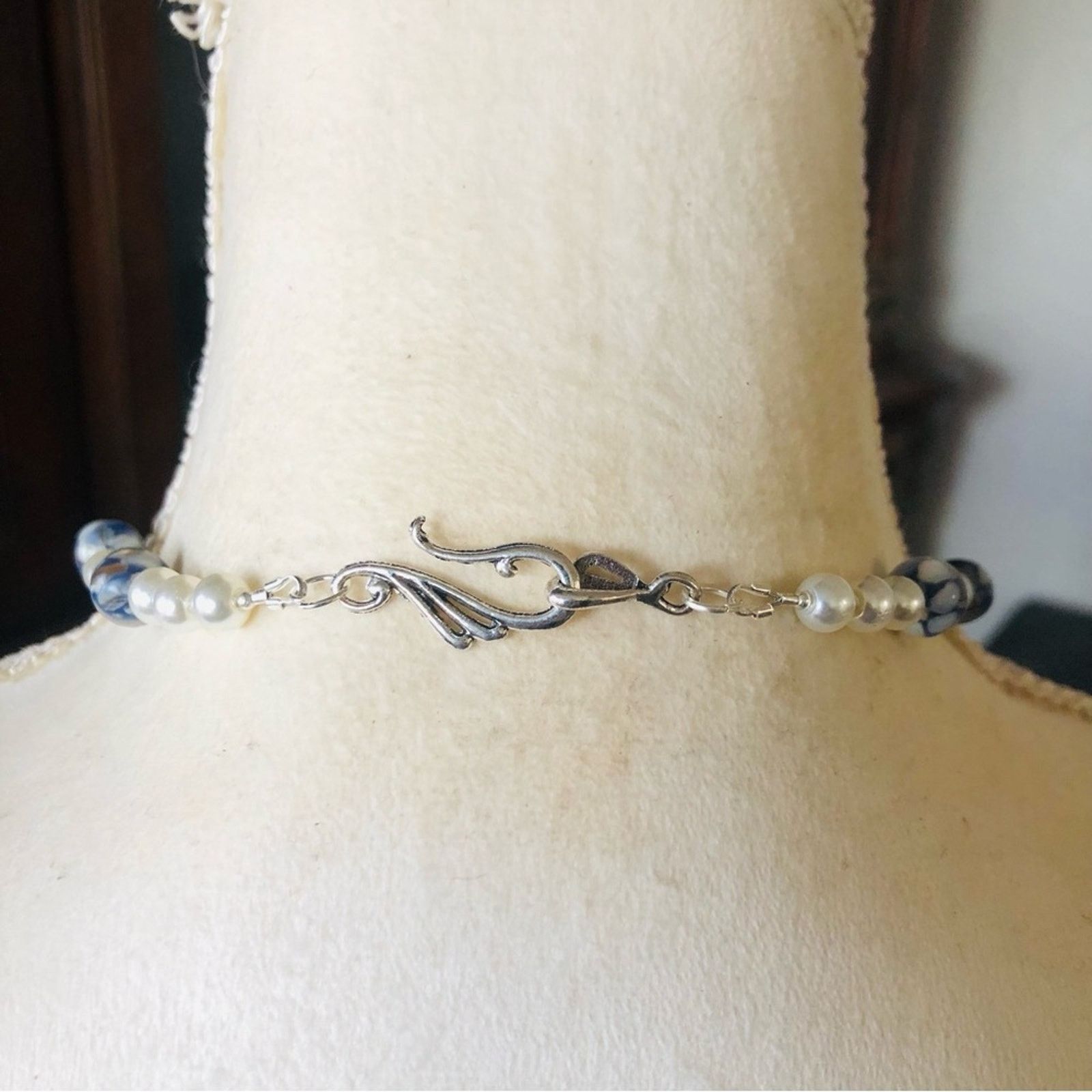 Handmade Handcrafted repurpose cal-silica pearl necklace Size ONE SIZE - 7 Thumbnail